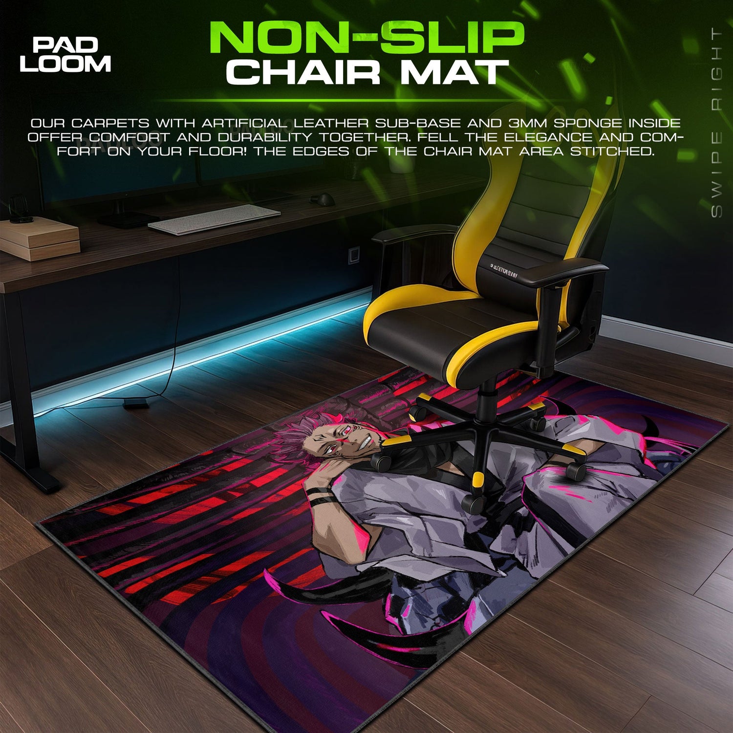 Jujutsu Kaisen Sukuna Dark Throne Mouse Pad, Anime Desk Mat Padloom