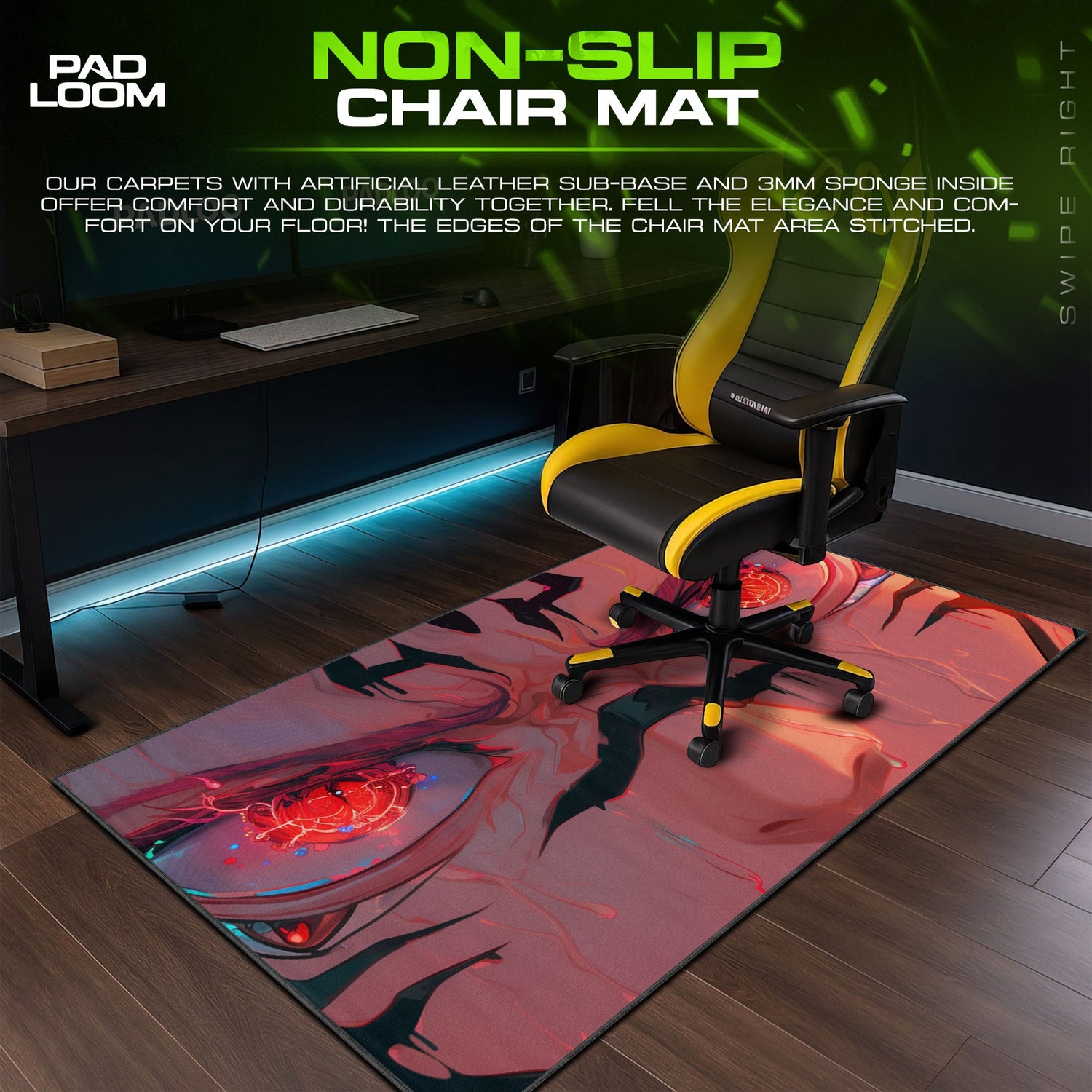 Jujutsu Kaisen Sukuna Eyes Mouse Pad, Anime Desk Mat Padloom