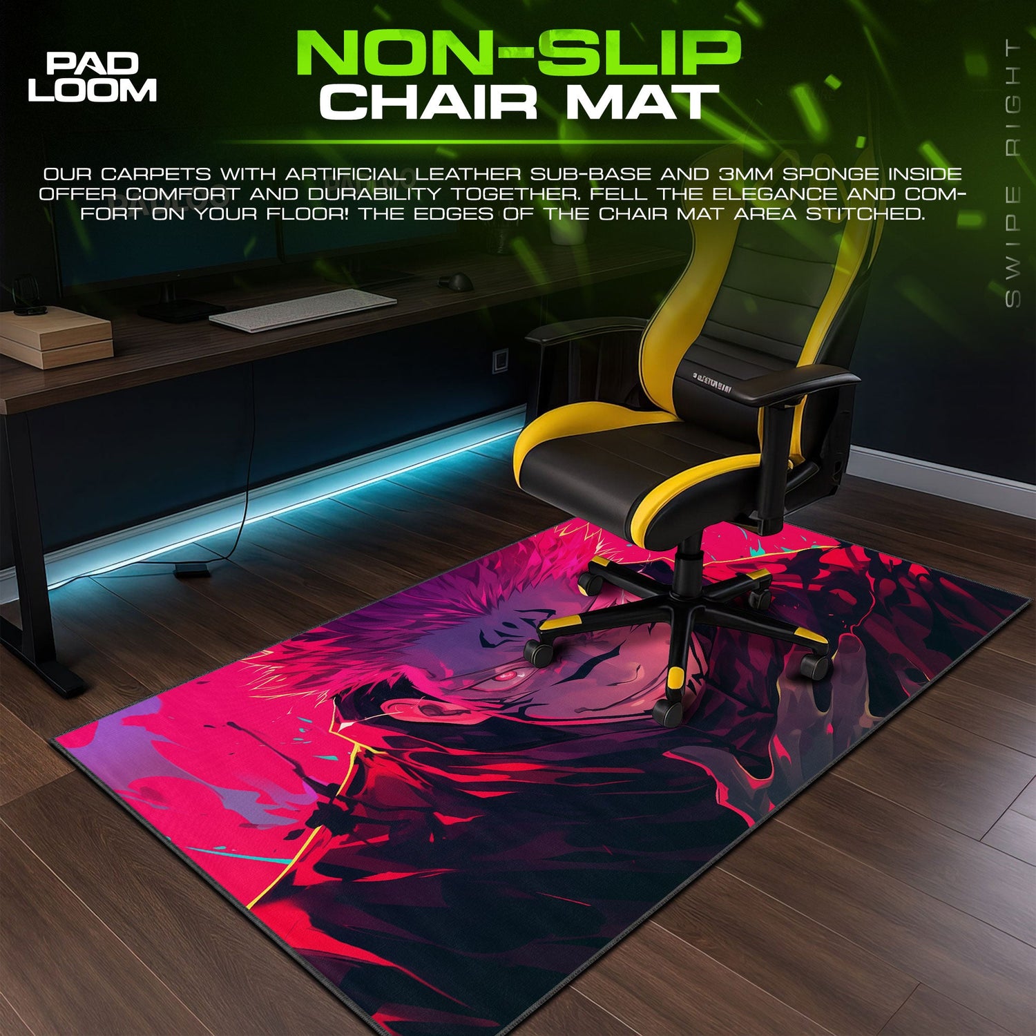 Jujutsu Kaisen Sukuna Inferno Mouse Pad, Anime Desk Mat Padloom