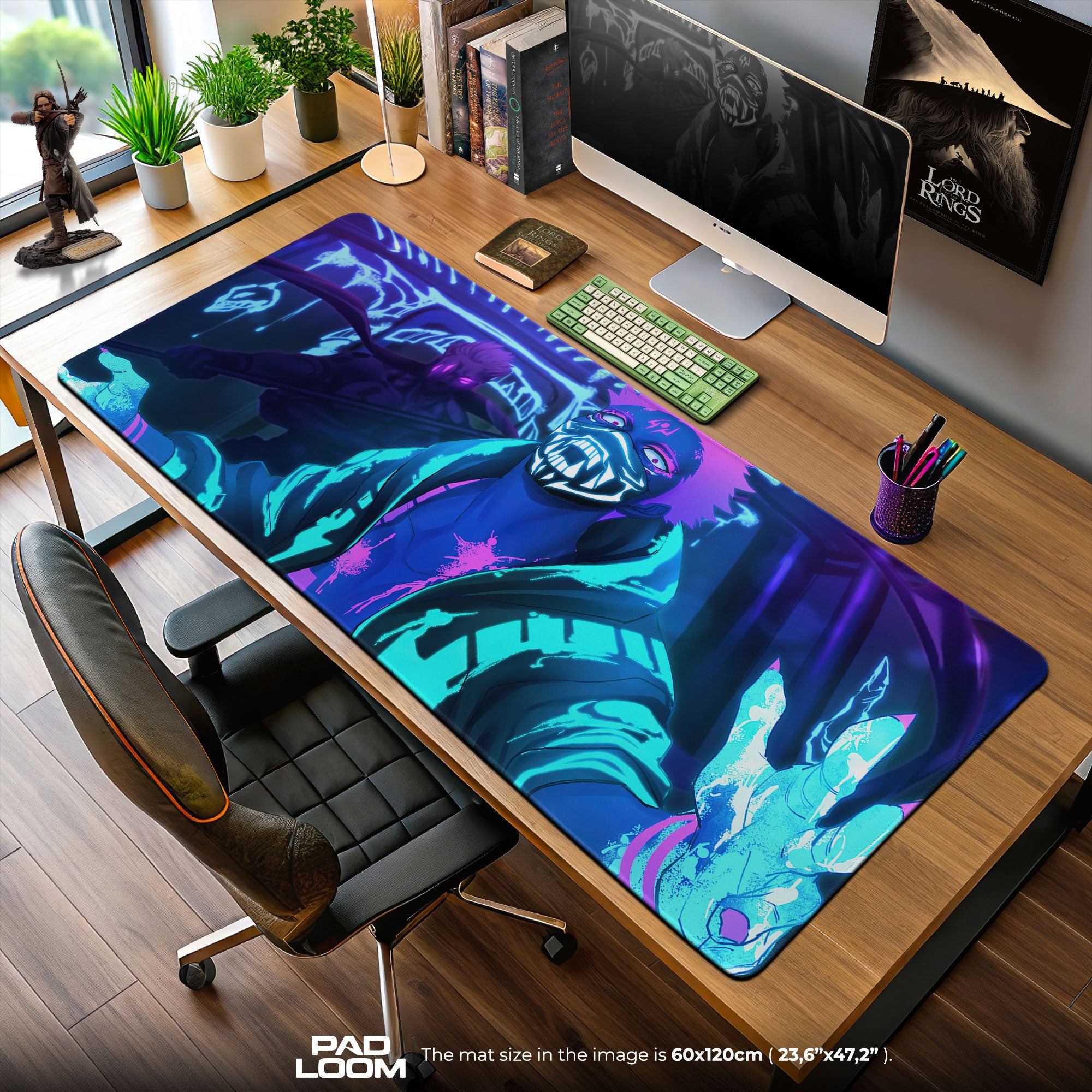 Jujutsu Kaisen Sukuna Mouse Pad – Neon Curse Gamer Desk Mat