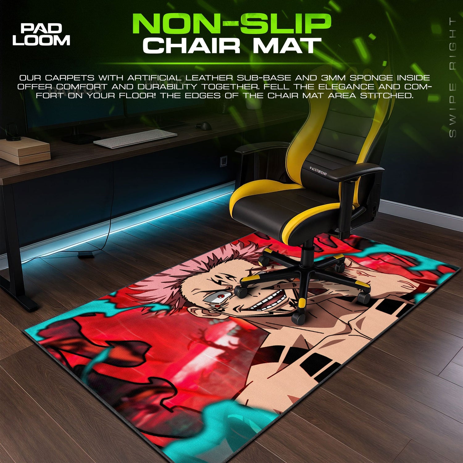 Jujutsu Kaisen Sukuna Mouse Pad – Wicked Grin Gamer Desk Mat Padloom