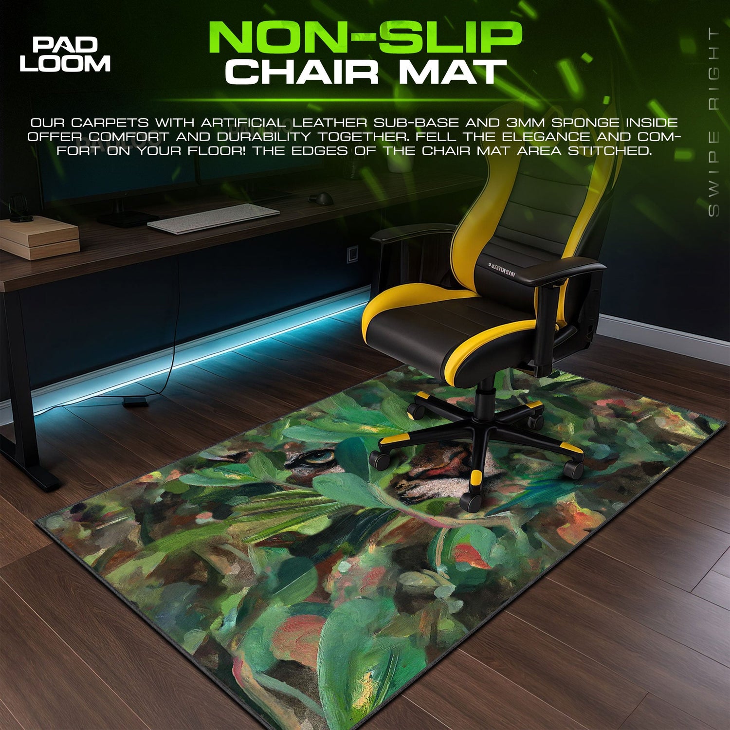 Jungle Panther Mouse Pad - Stealth Nature Desk Mat Padloom