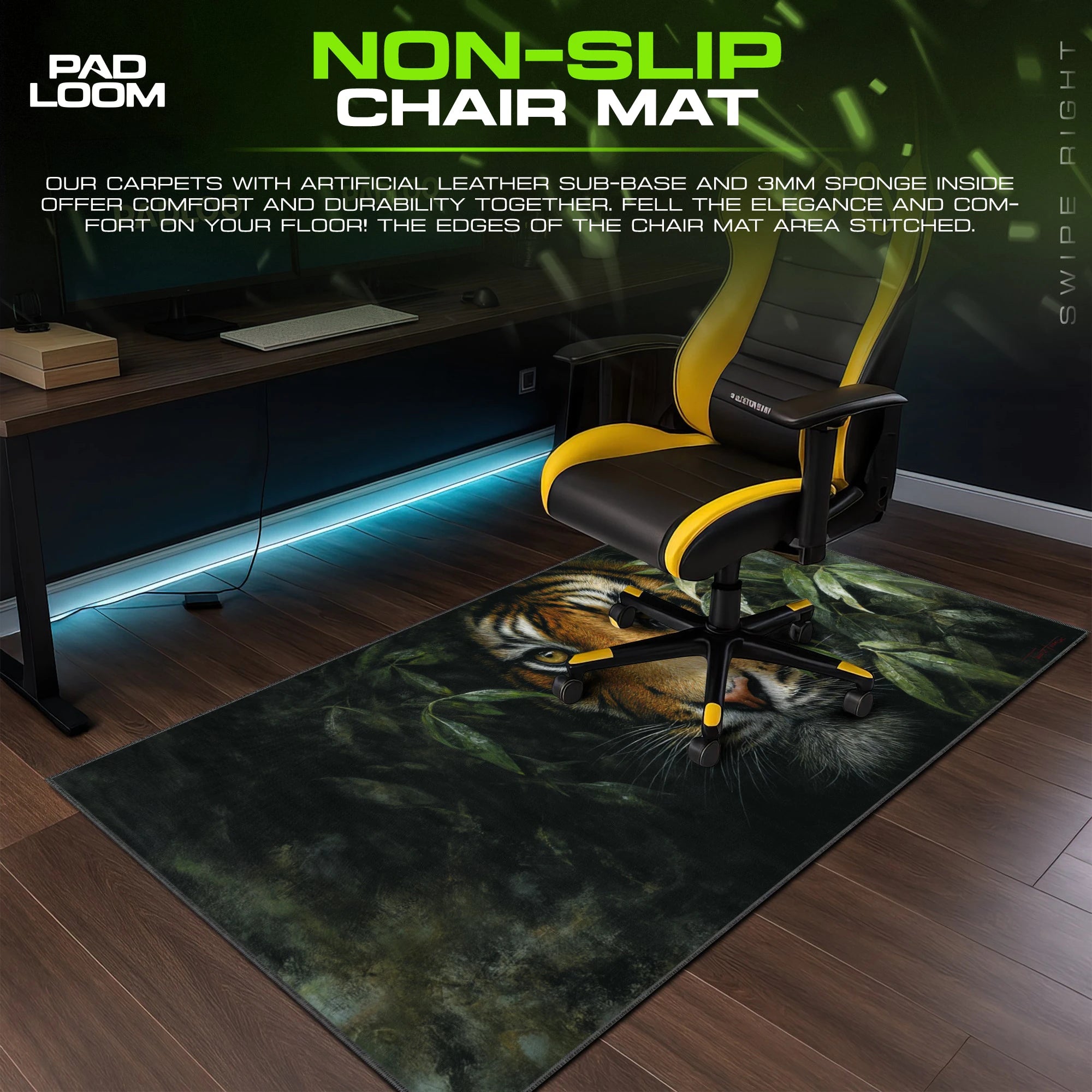 Jungle Tiger Watch Mouse Pad - Wildlife Desk Mat