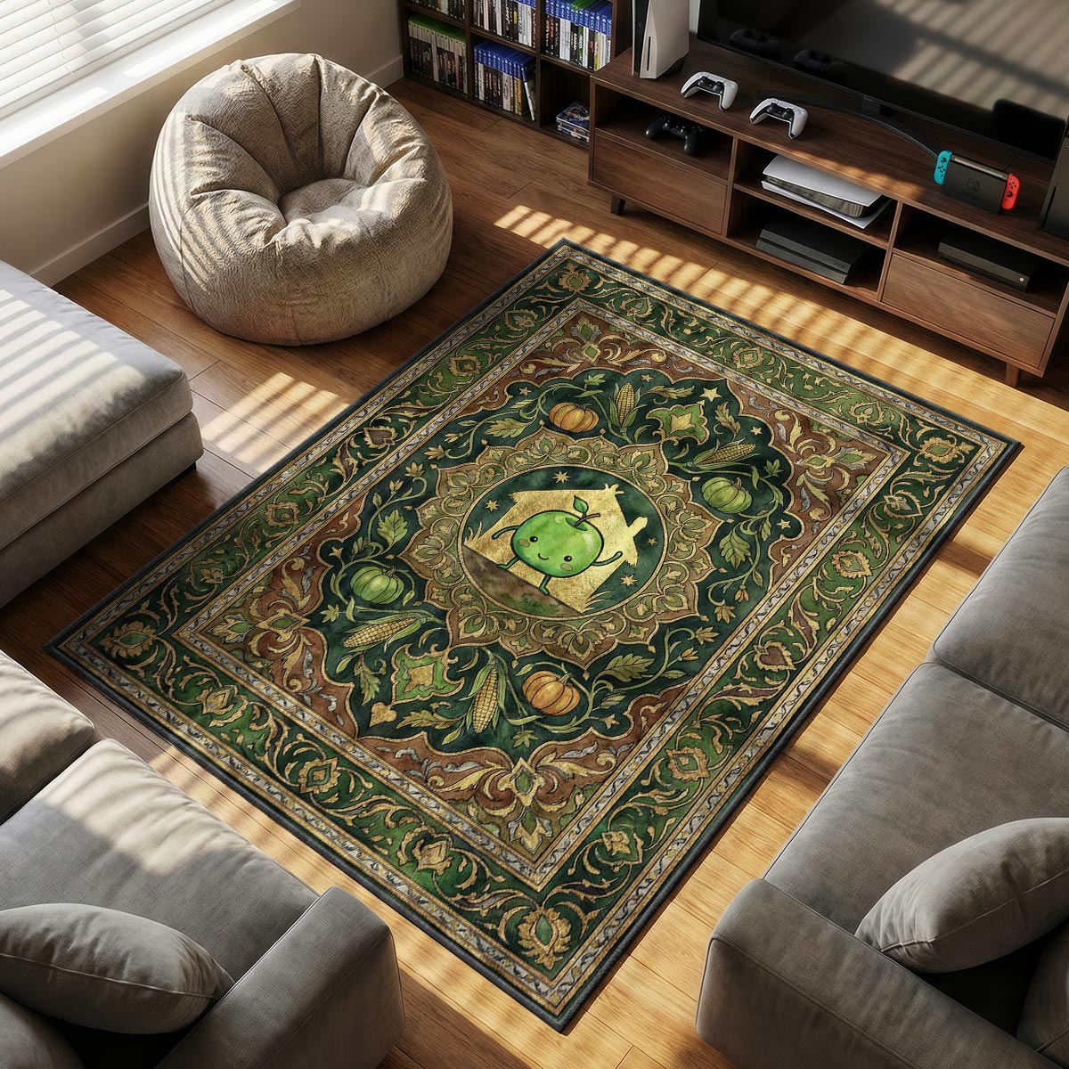 Junimo Harvest themed area rug for home decor fans