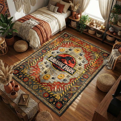 Jurassic Park Amber Fossil Rug - Classic Movie Room Mat