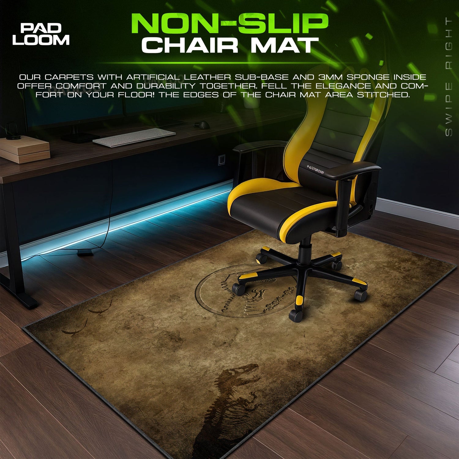 Jurassic Park – Fossil Emblem Mouse Pad, Cartoon Gamer Desk Mat Padloom