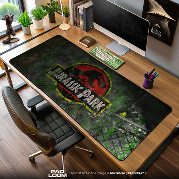 Jurassic Park – Verwittertes Logo Mauspad, Cartoon Gamer Schreibtischmatte