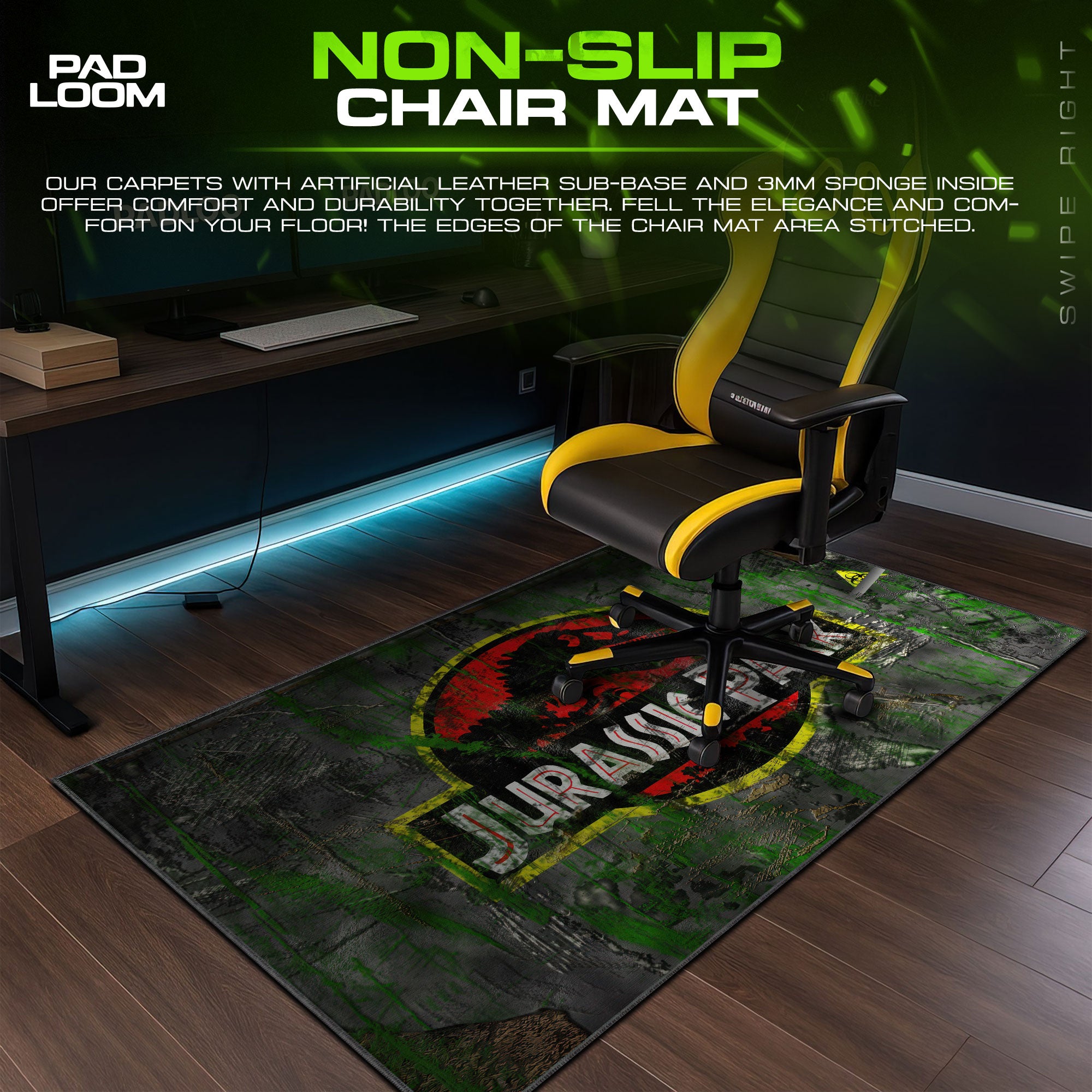 Jurassic Park – Verwittertes Logo Mauspad, Cartoon Gamer Schreibtischmatte