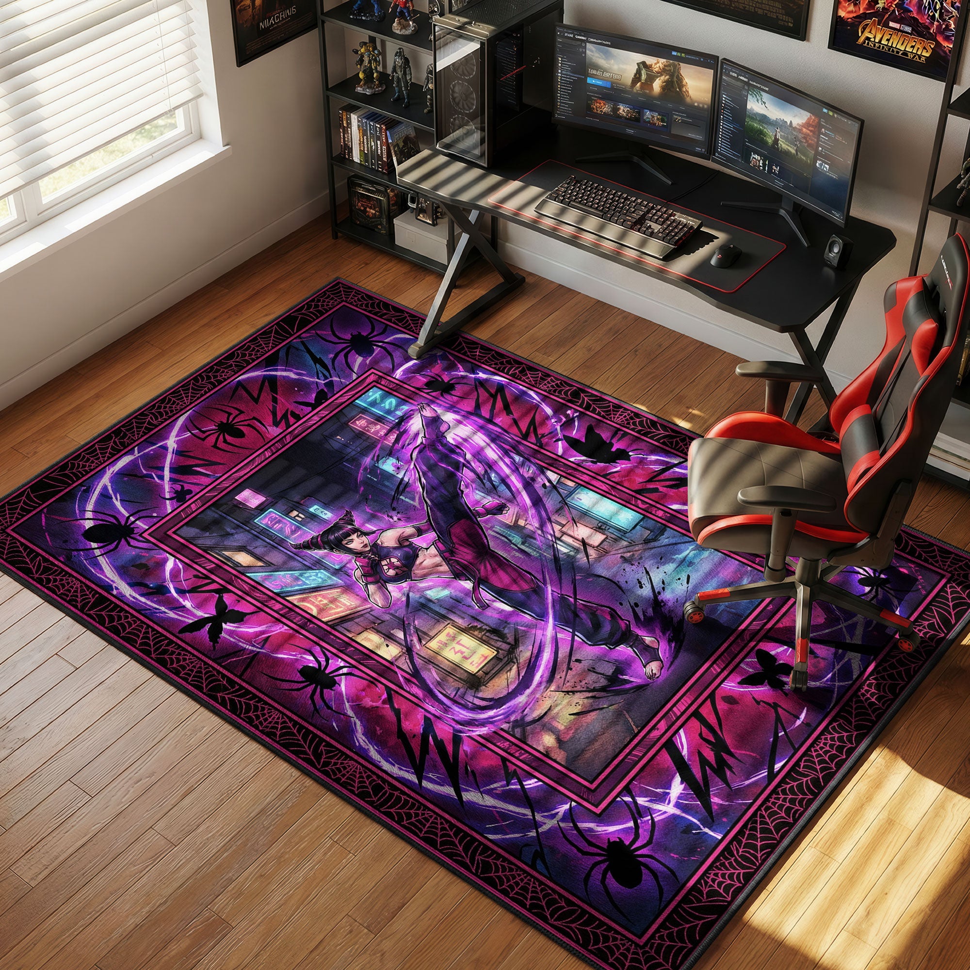 Juri Han Spider Kick Street Fighter Chair rug — main product view