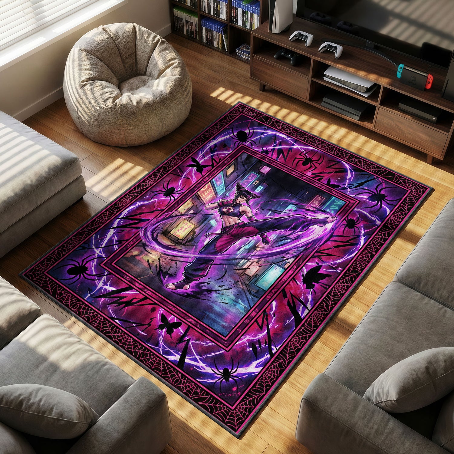 Juri Han themed area rug for home decor fans