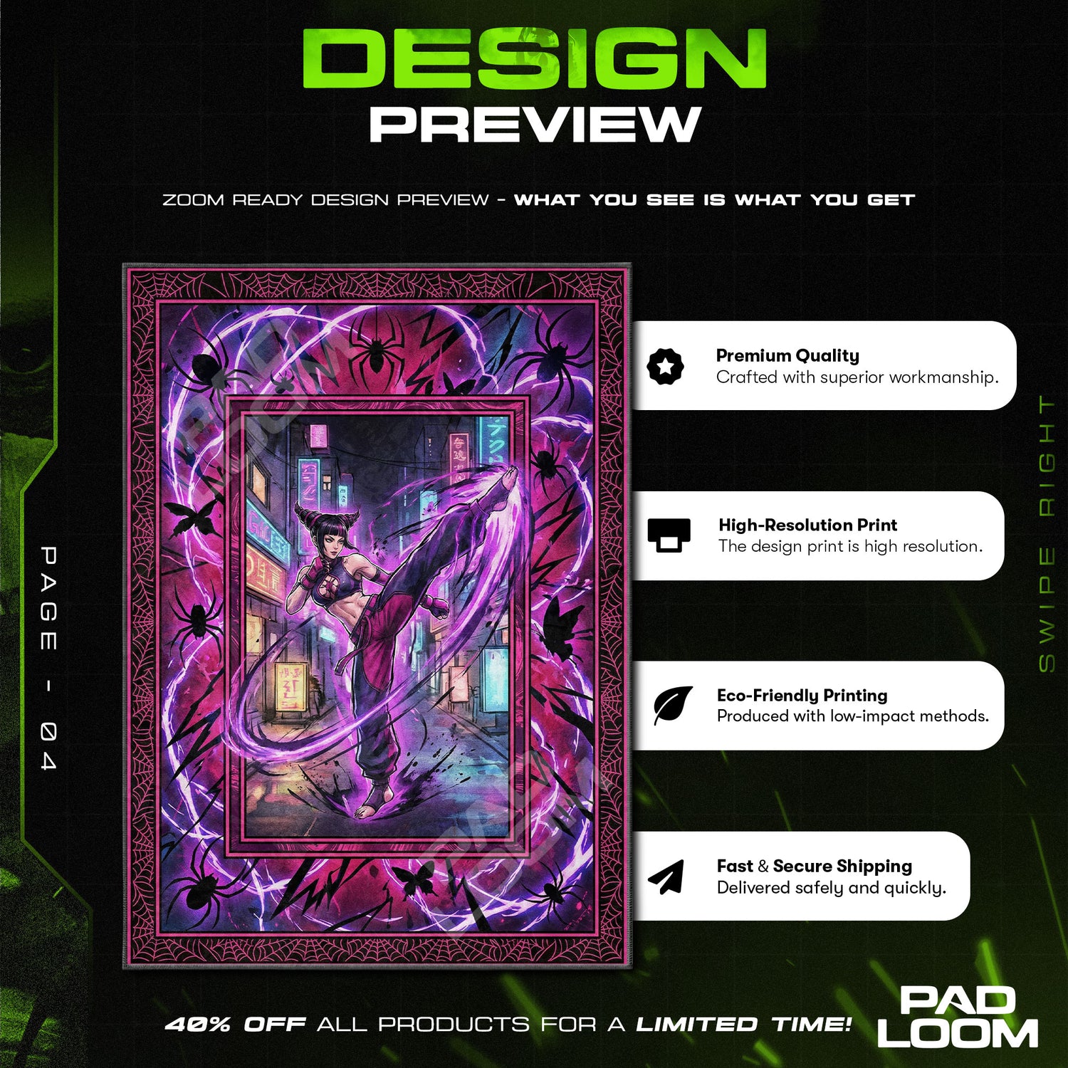 Chair character design printed on rug