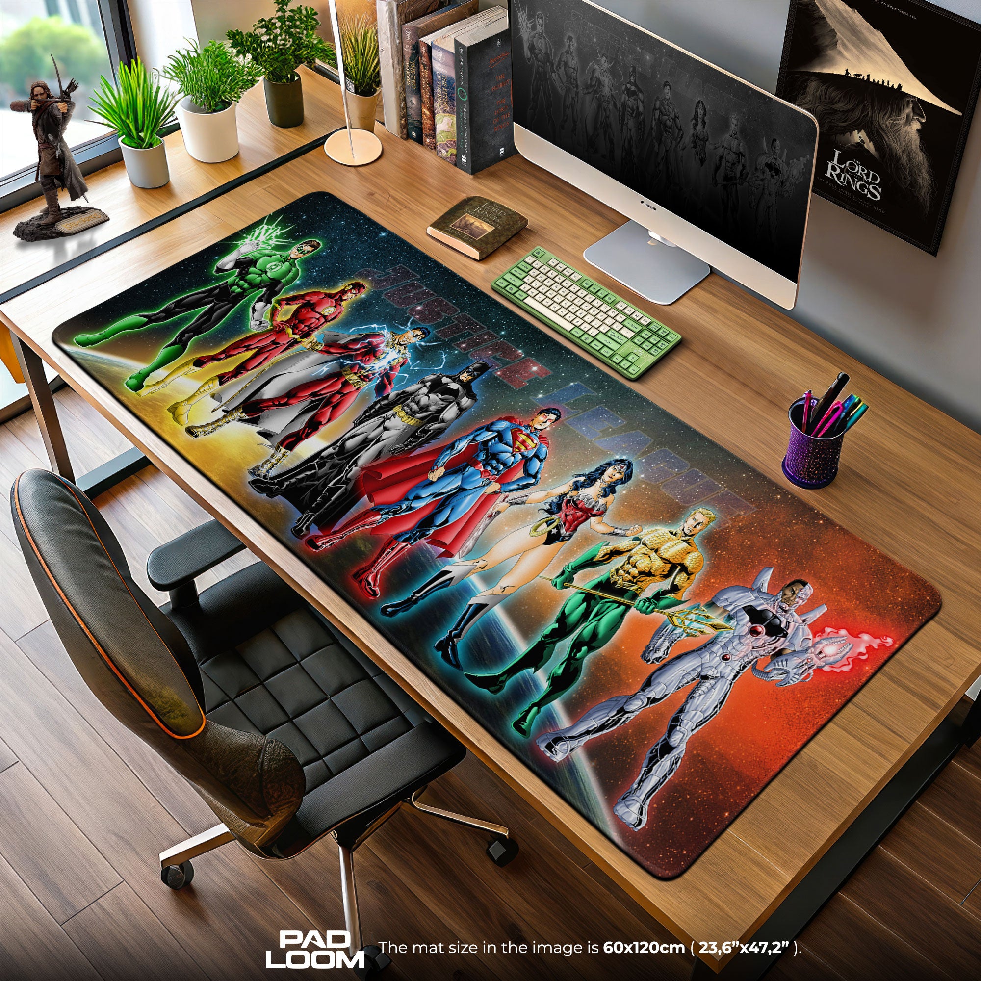 Justice League Mouse Pad, Cosmic Heroes Gamer Desk Mat