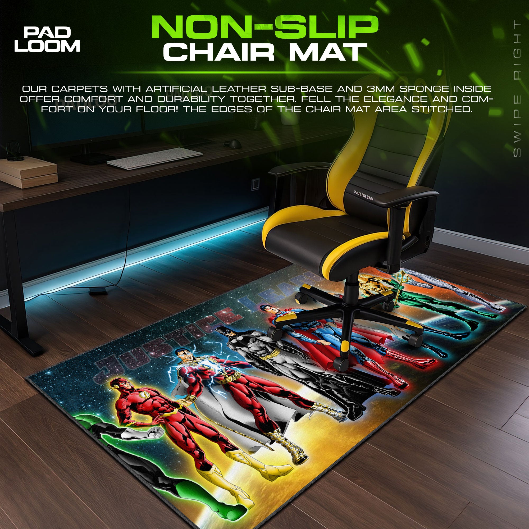 Justice League Mouse Pad, Cosmic Heroes Gamer Desk Mat
