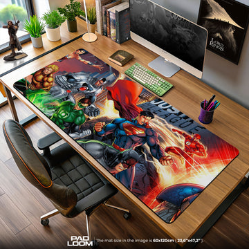 Justice League Mouse Pad, Dynamic City Battle Game Desk Mat