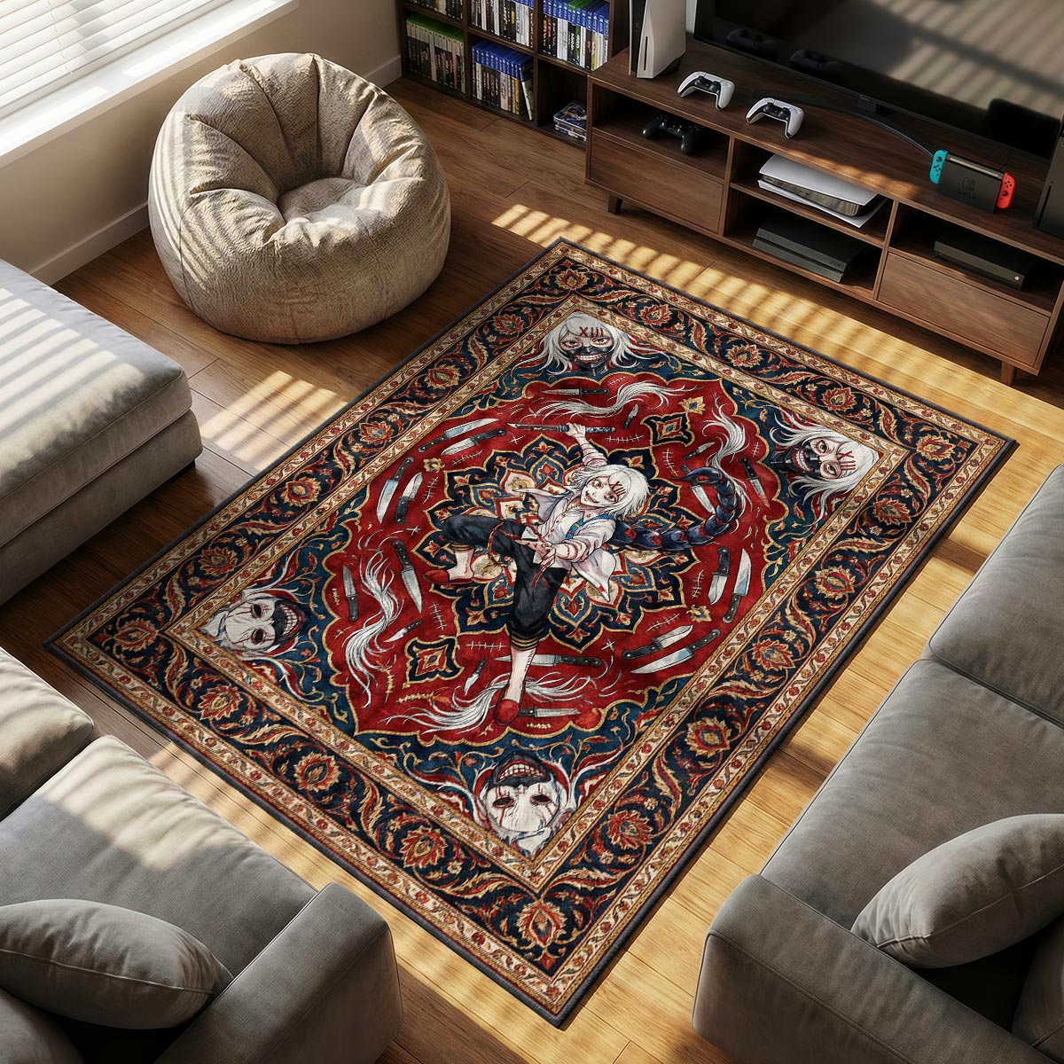 Juuzou Suzuya Scythe Rug - Tokyo Ghoul Chair Mat