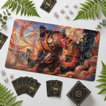 K'Sante Warborn Riftbound TCG playmat – zone-free full-art League of Legends game mat