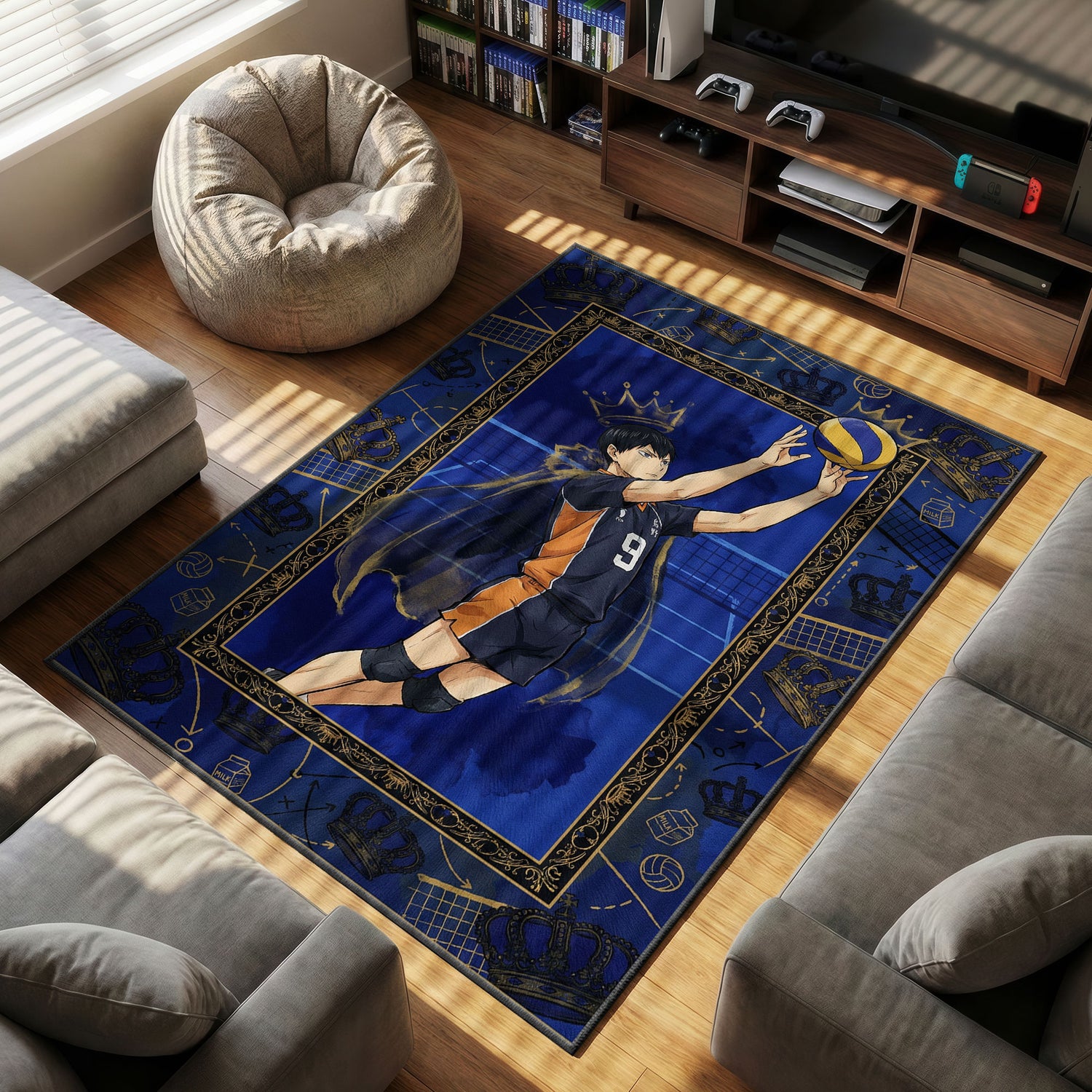 Kageyama King of the Court Rug - Haikyuu!! Chair Mat