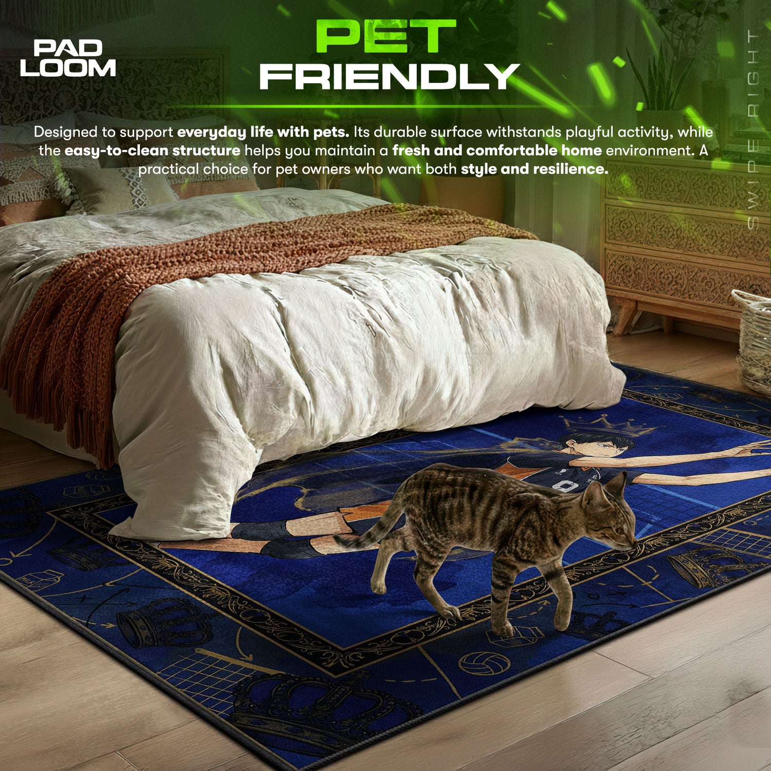 Kageyama King of the Court Rug - Haikyuu!! Chair Mat