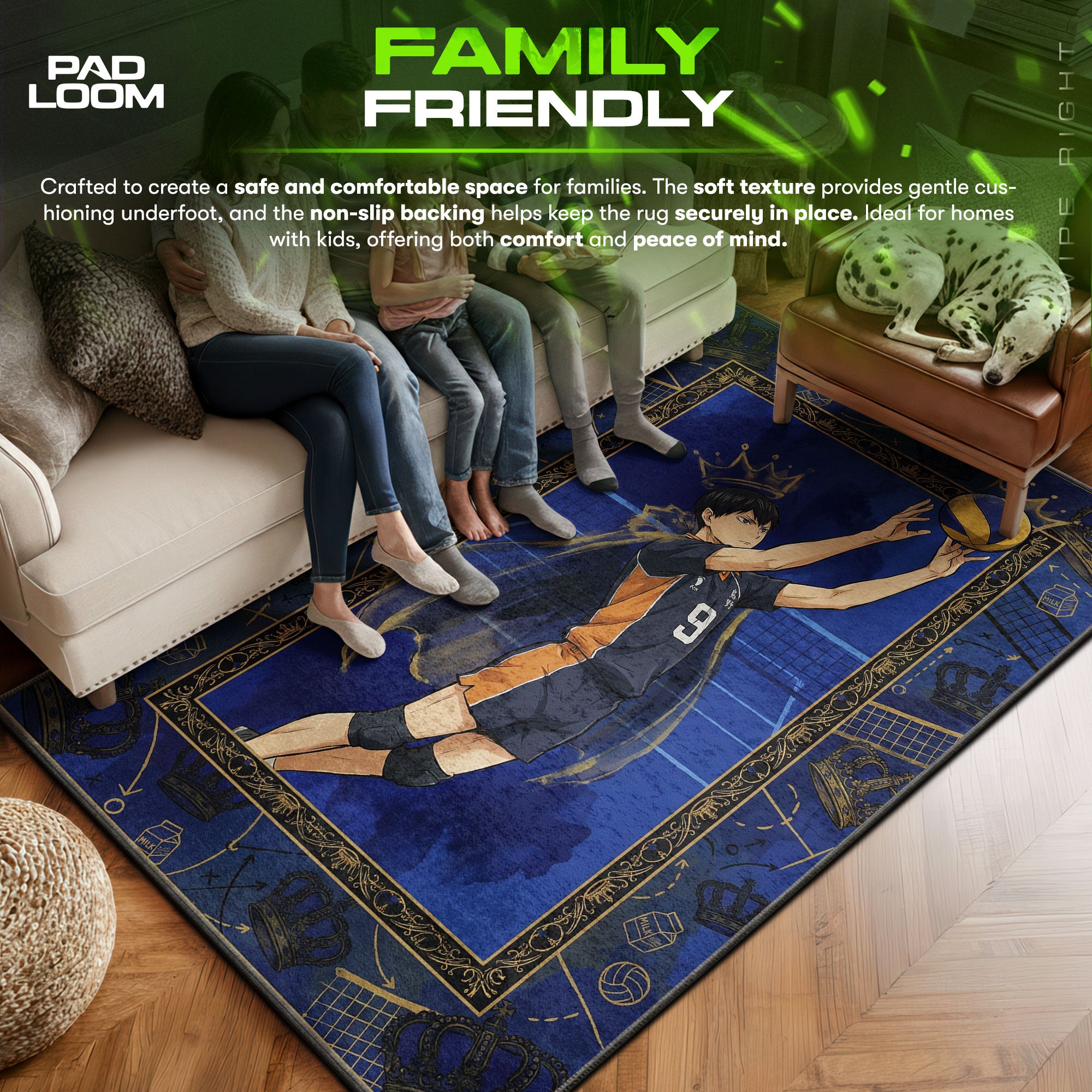 Kageyama King of the Court Rug - Haikyuu!! Chair Mat