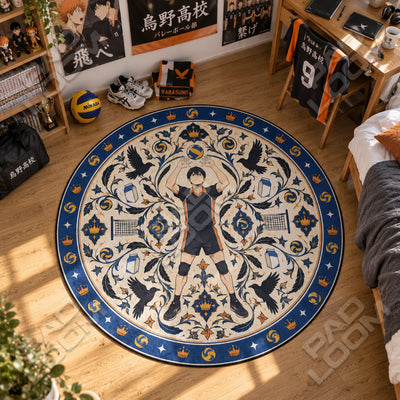 Kageyama Setting Round Rug - Haikyuu Chair Mat