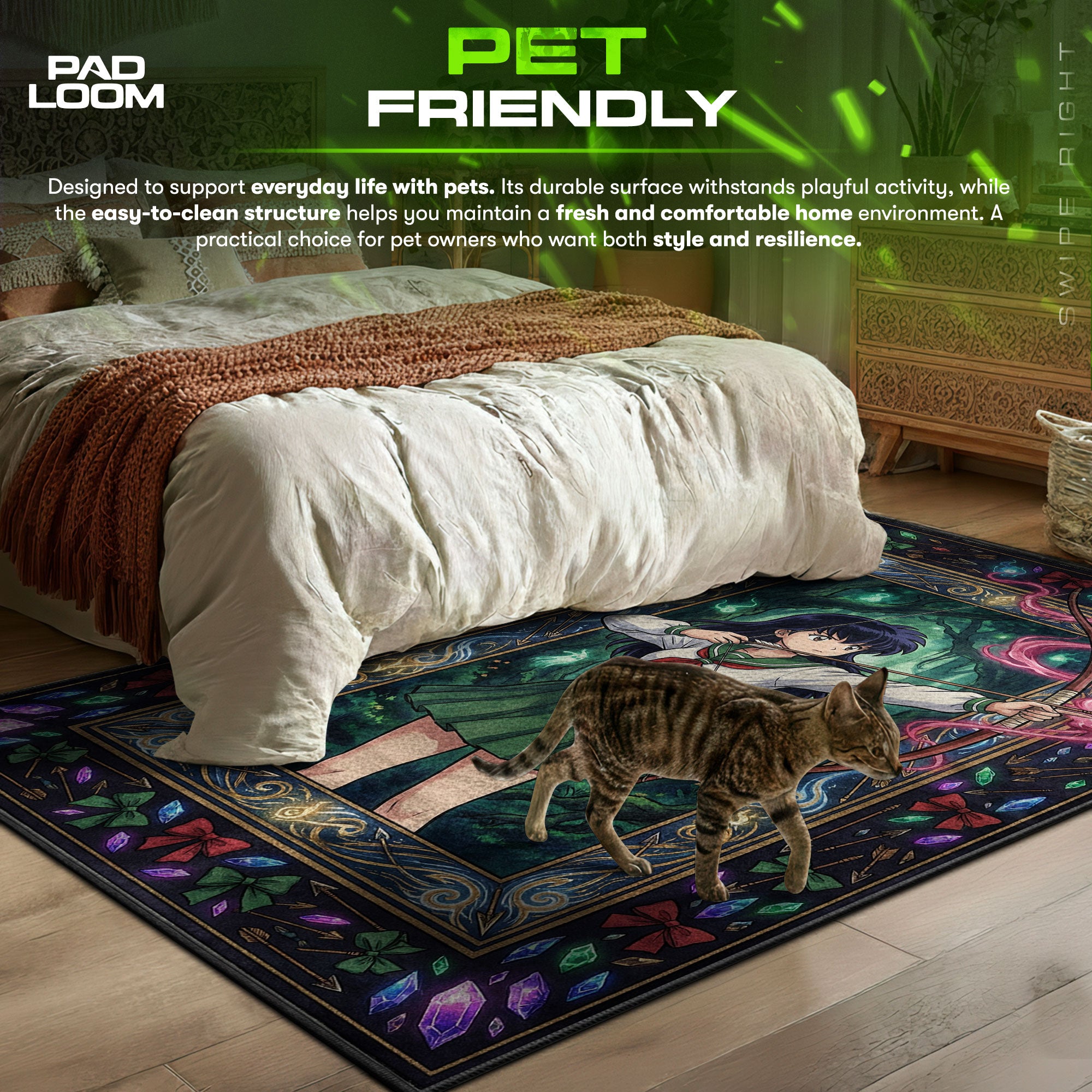 Kagome Higurashi Sacred Arrow Rug - Inuyasha Chair Mat