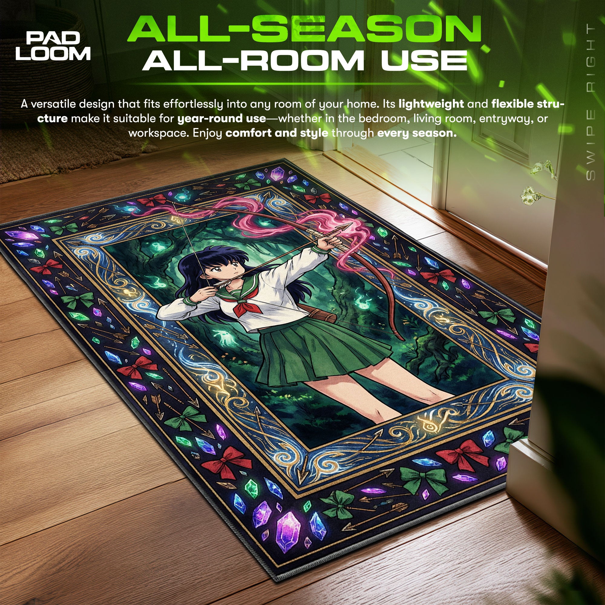 Kagome Higurashi Sacred Arrow Rug - Inuyasha Chair Mat