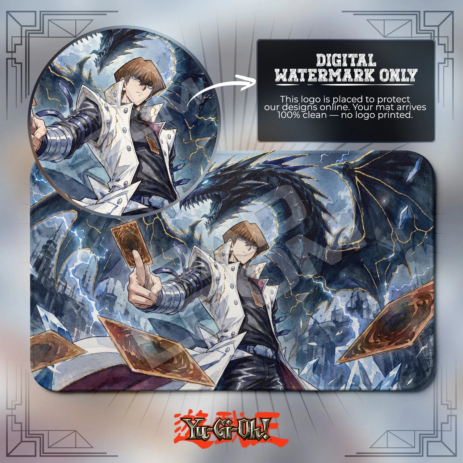 Kaiba Eclipse artwork close-up on Yugioh playmat