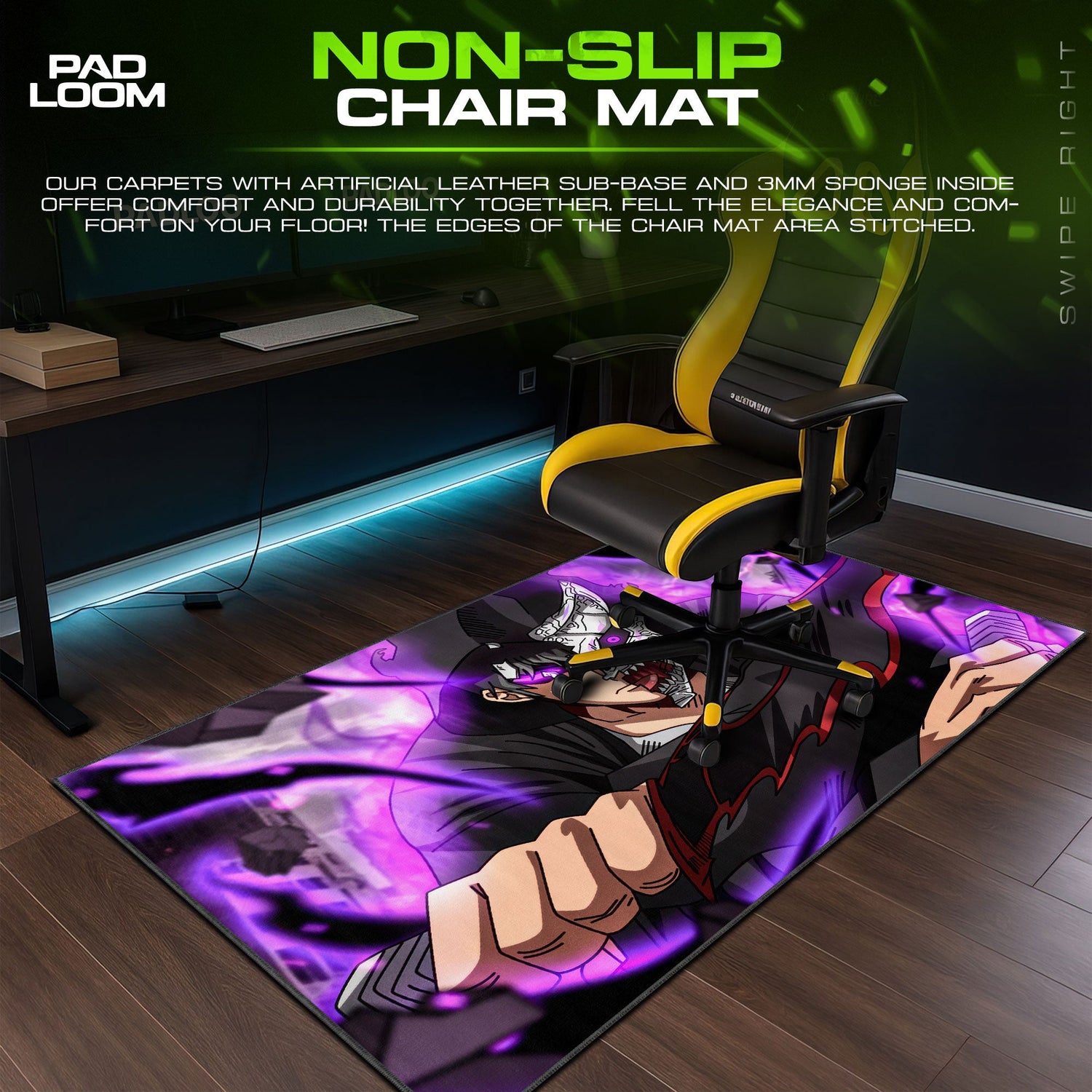 Kaiju No. 8 Half Mask Blade Mouse Pad, Dark Anime Desk Mat Padloom