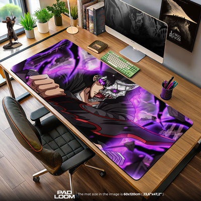 Kaiju No. 8 Half Mask Blade Mouse Pad, Dark Anime Desk Mat