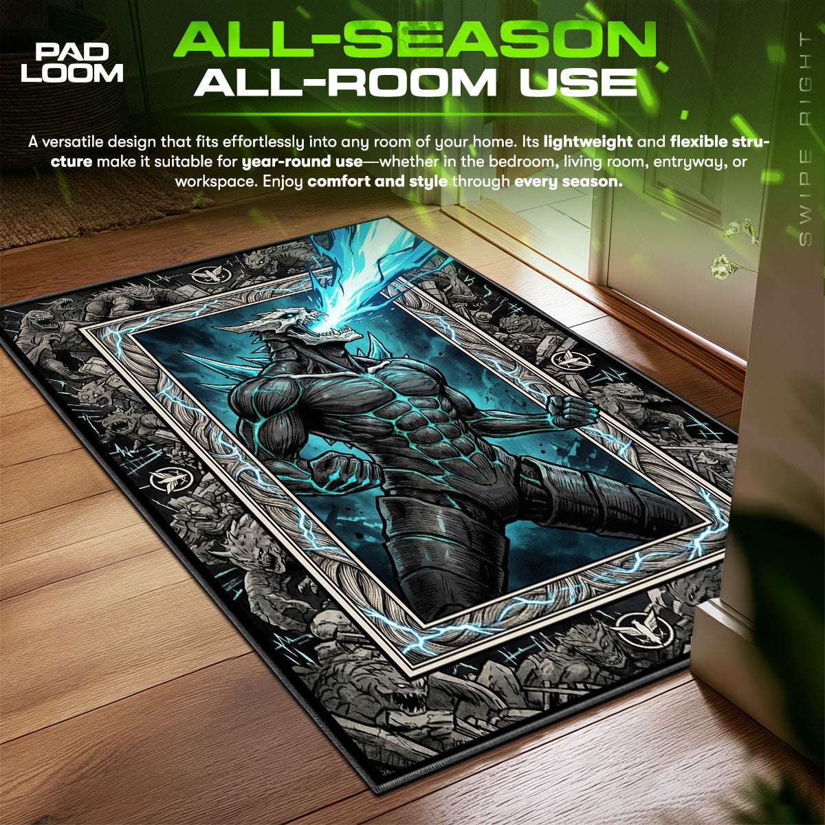 Kafka Hibino Form Blast No. Chair fan rug — premium quality print