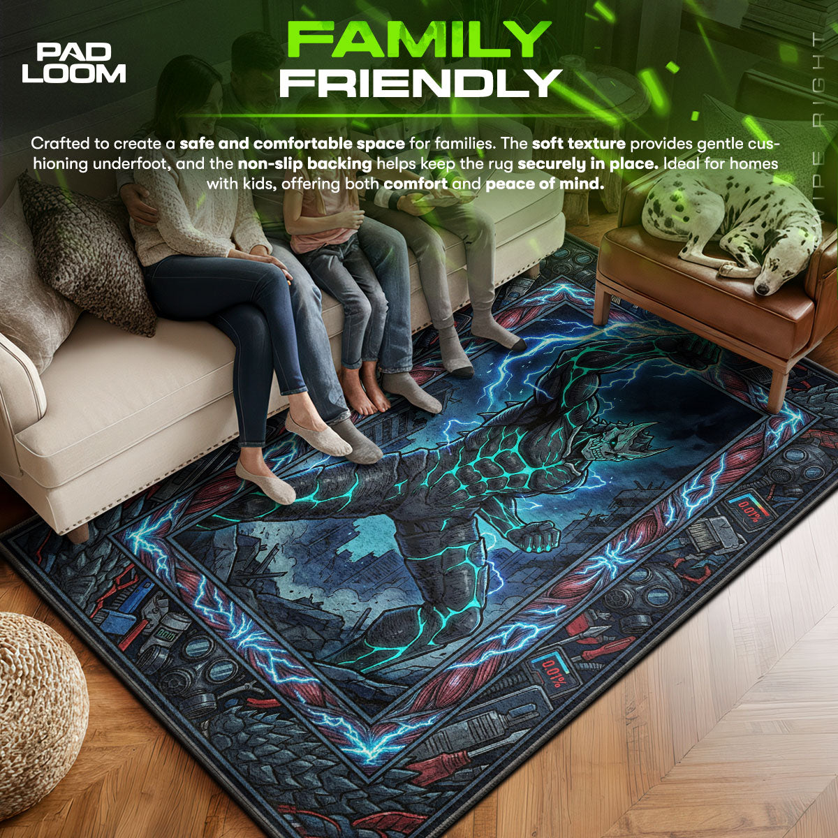 Kafka Hibino Rising Fist No. Chair fan rug — premium quality print