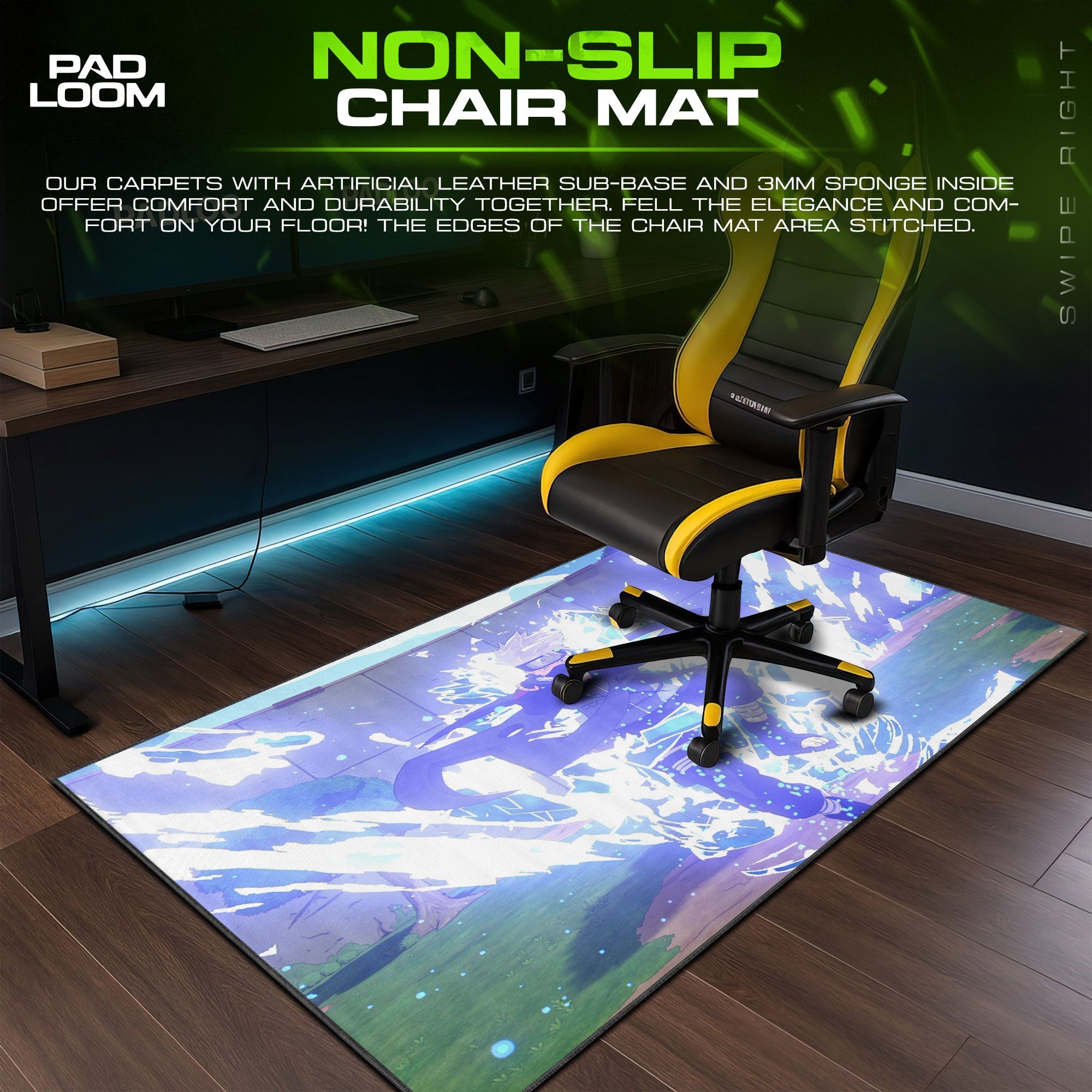 Kakashi Chidori Burst Mouse Pad - Electric Anime Desk Mat Padloom