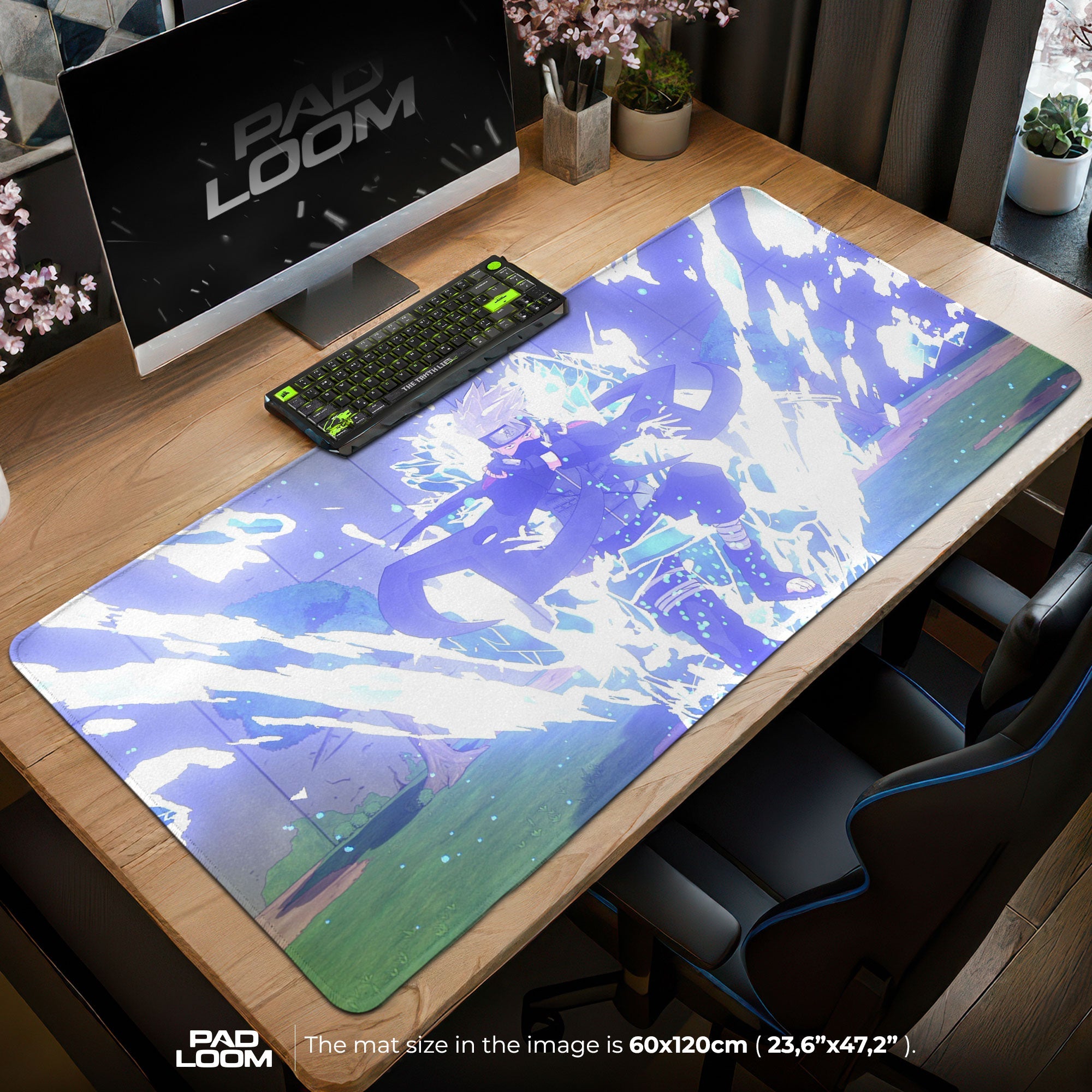 Kakashi Chidori Burst Mouse Pad - Electric Anime Desk Mat Padloom