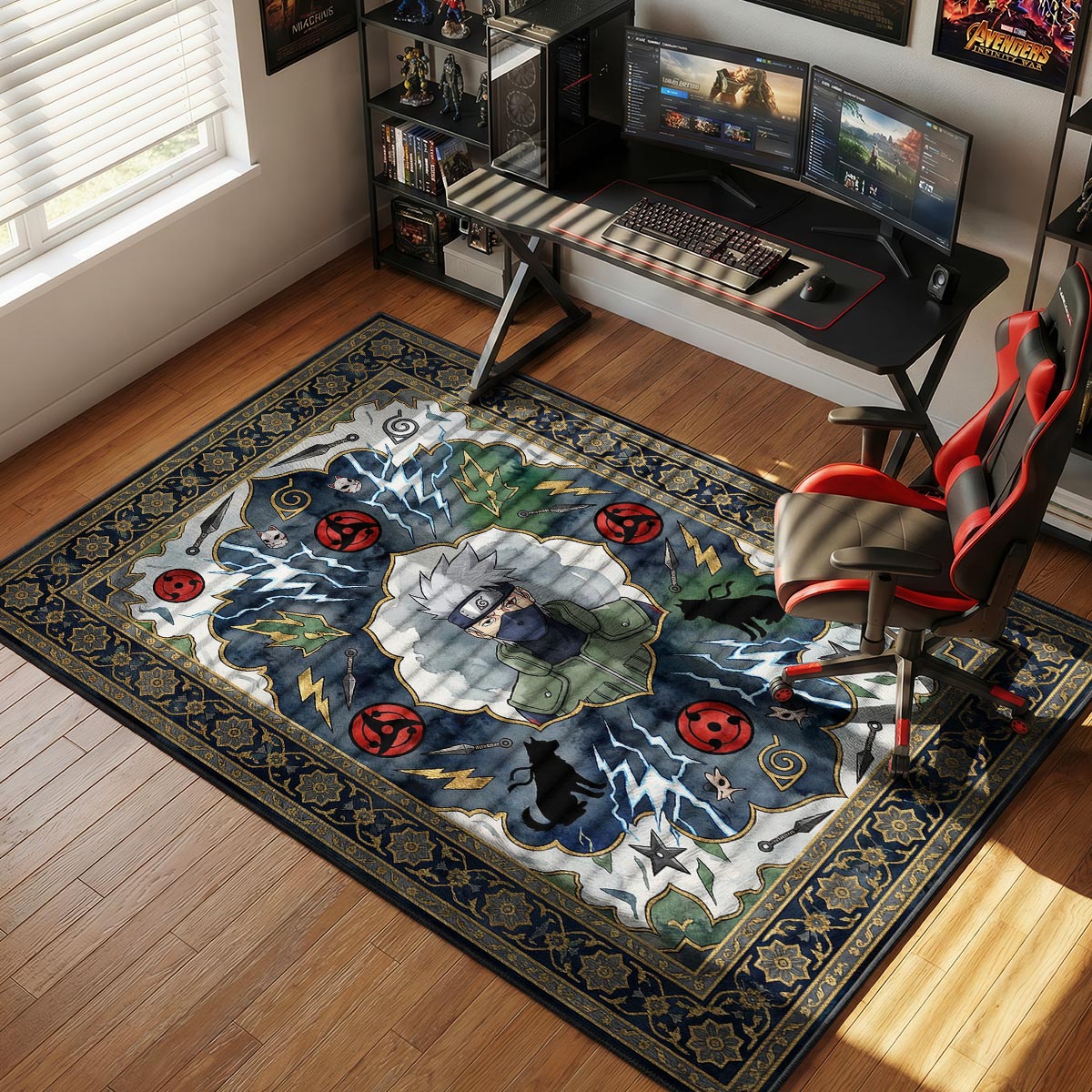 Kakashi Copy Ninja Rug - Naruto Shippuden Chair Mat