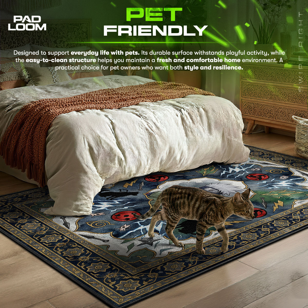 Kakashi Copy Ninja Rug - Naruto Shippuden Chair Mat