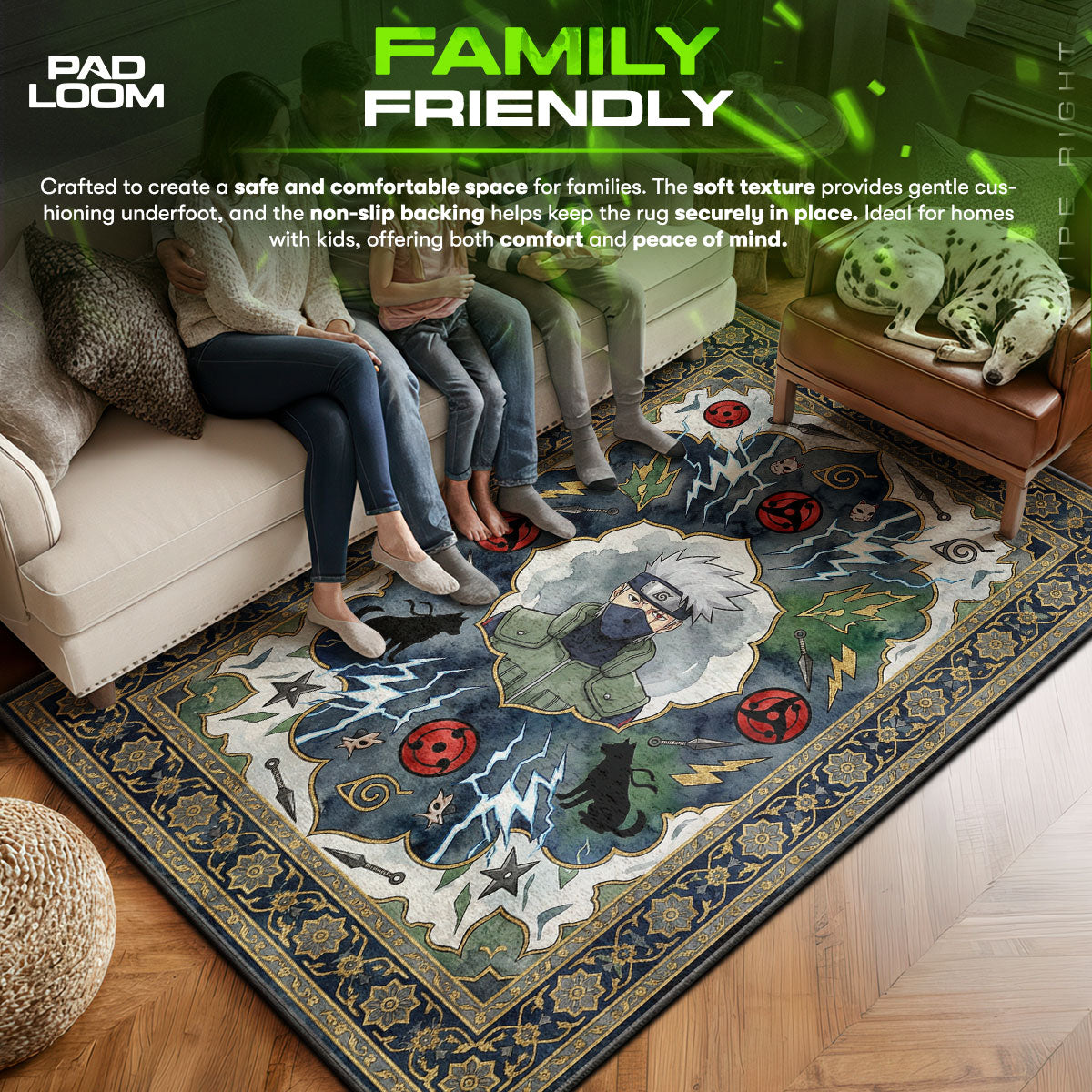 Kakashi Copy Ninja Rug - Naruto Shippuden Chair Mat