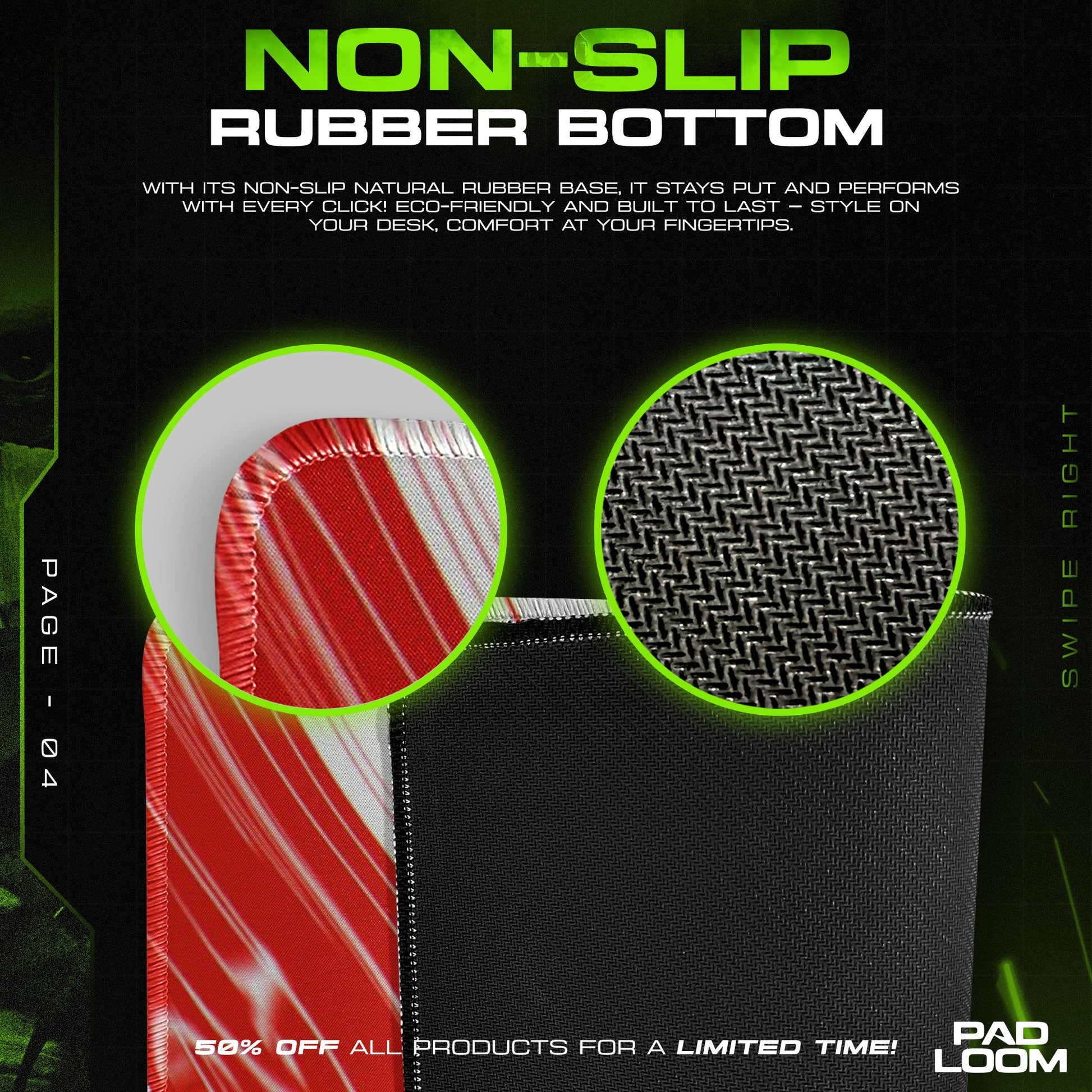 Kakashi Lightning Strike Mouse Pad - Red Shadow Anime Desk Mat Padloom