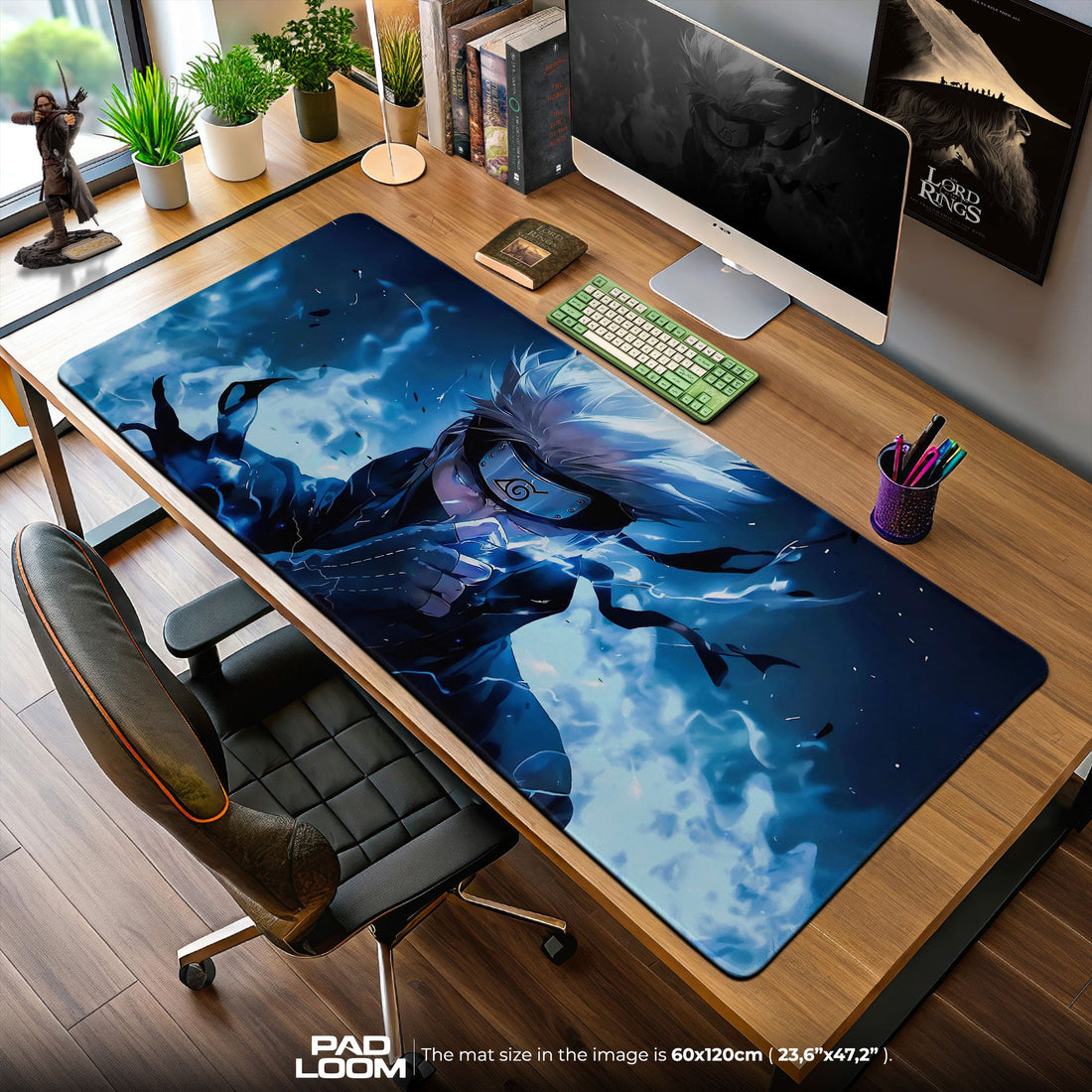 Kakashi Mouse Pad - Lightning Blade Anime Desk Mat Padloom