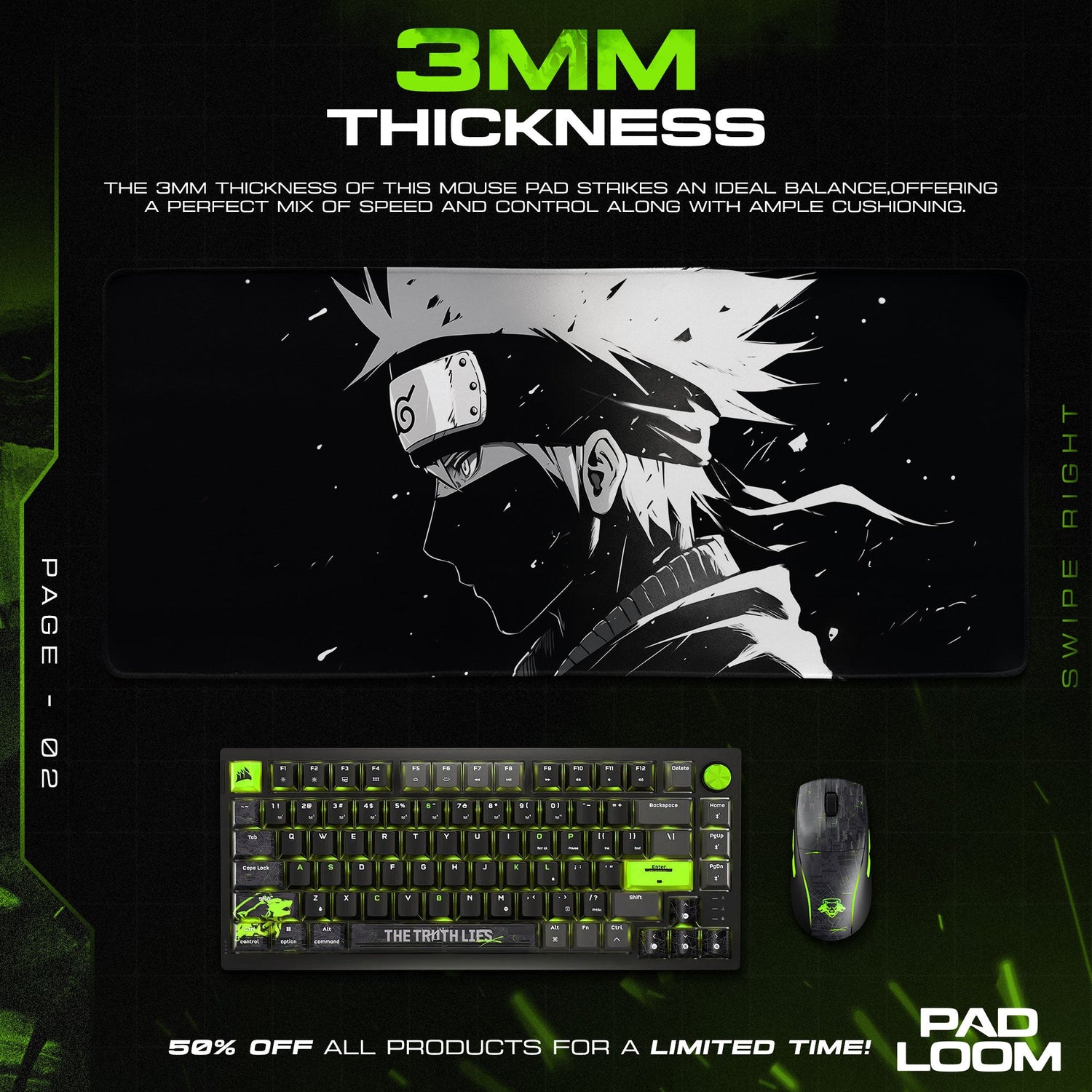 Kakashi Mouse Pad - Shadow Sensei Anime Desk Mat Padloom