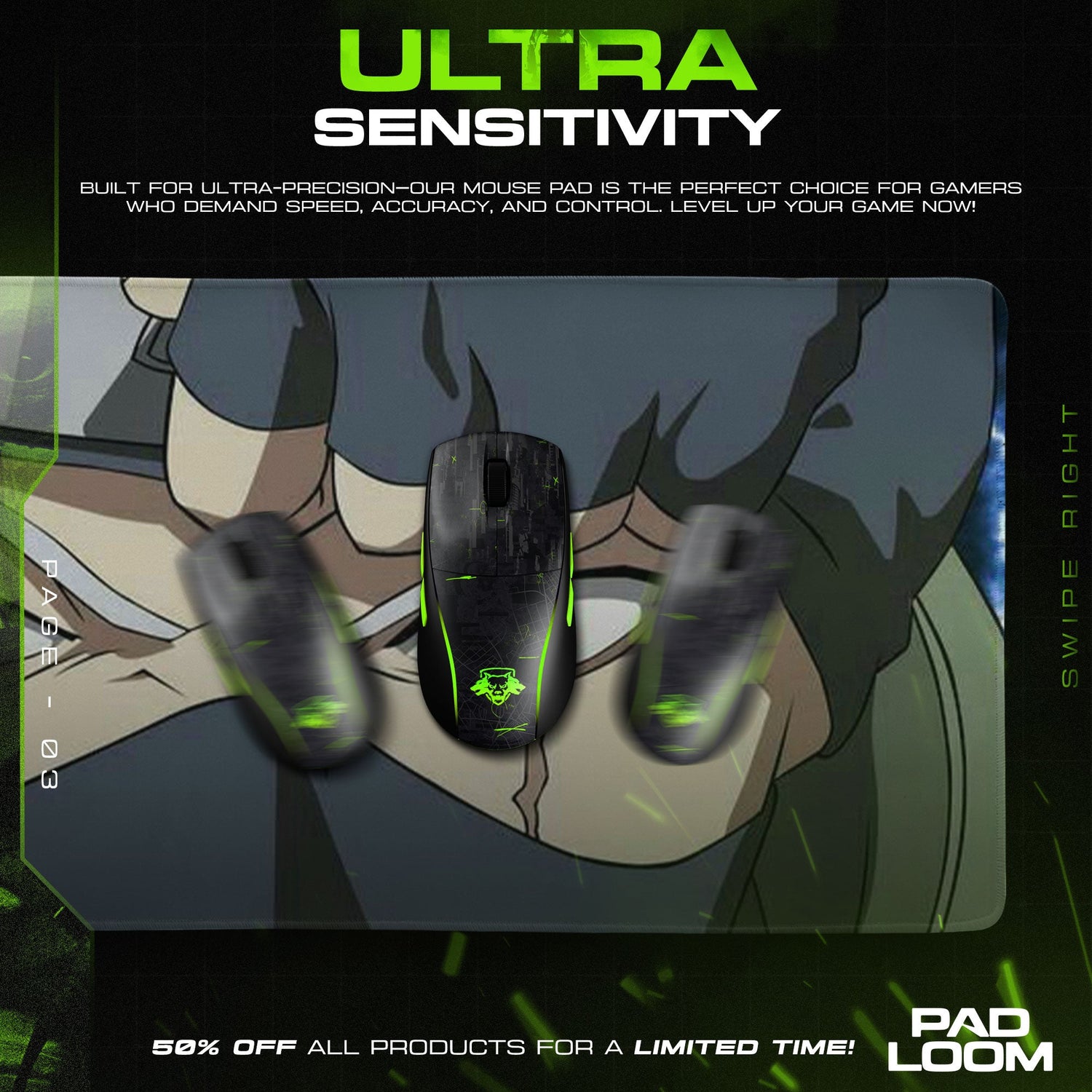 Kakashi Mouse Pad - Sharingan Focus Anime Desk Mat Padloom