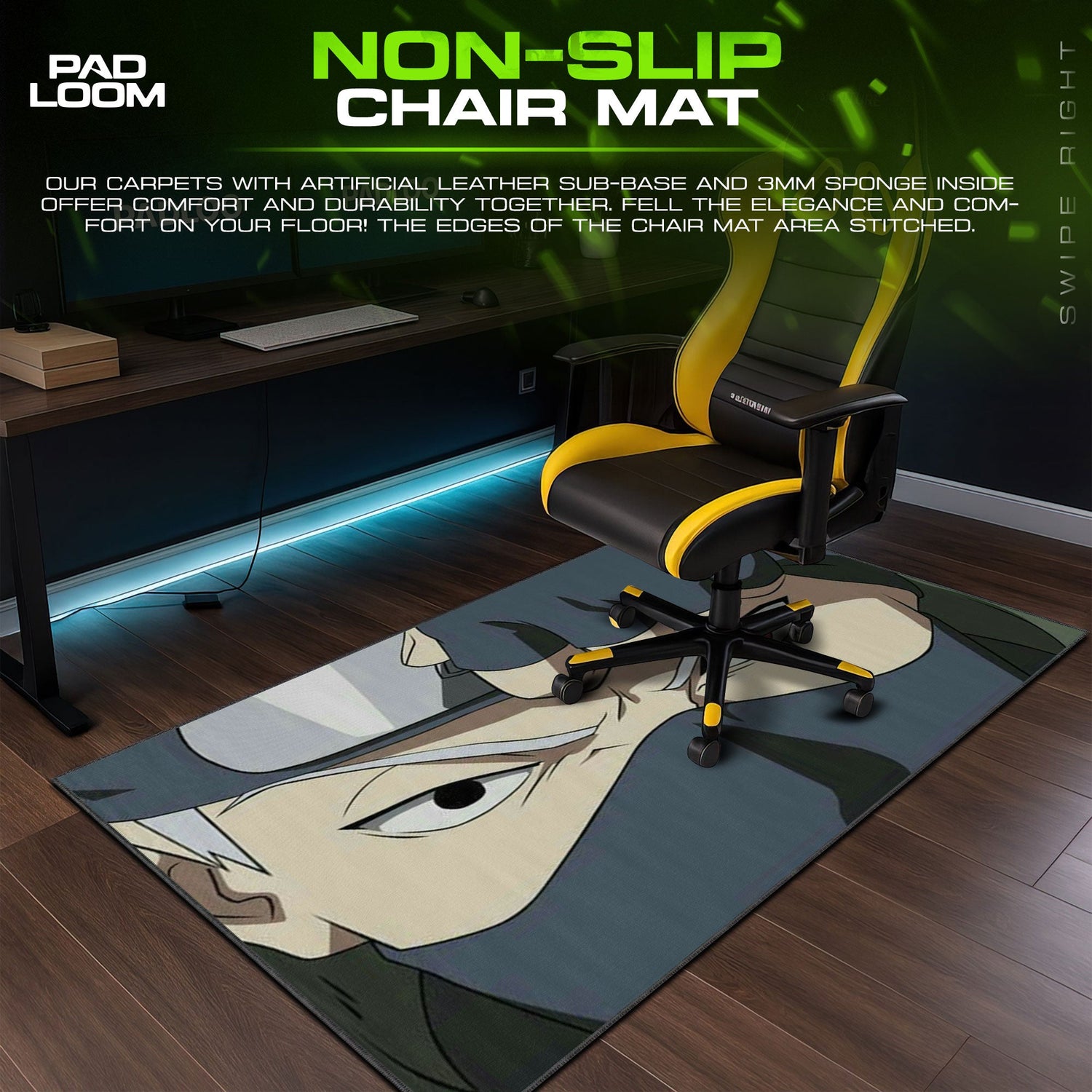 Kakashi Mouse Pad - Sharingan Focus Anime Desk Mat Padloom