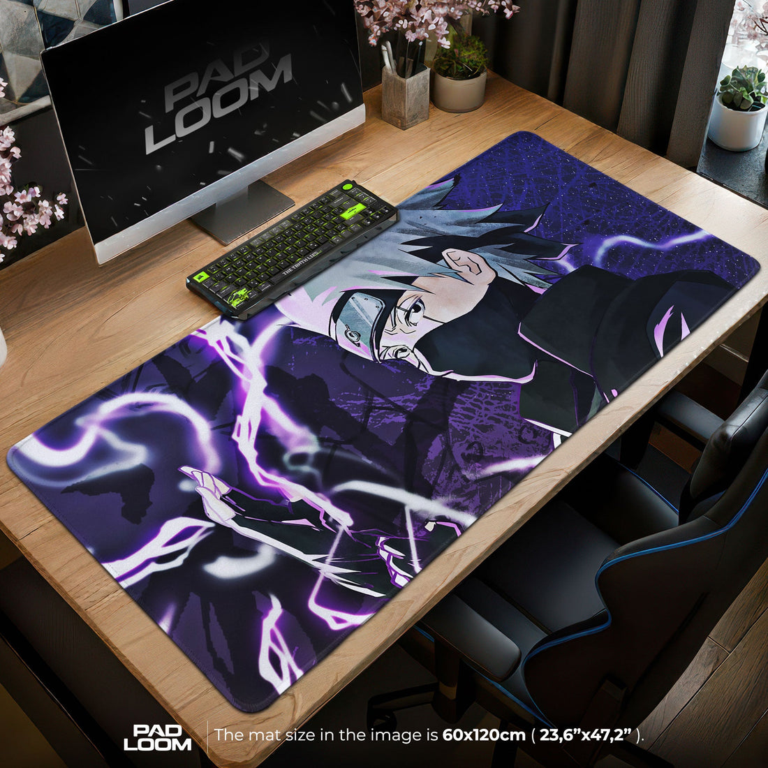 Kakashi Purple Lightning Mouse Pad - Storm Anime Desk Mat Padloom
