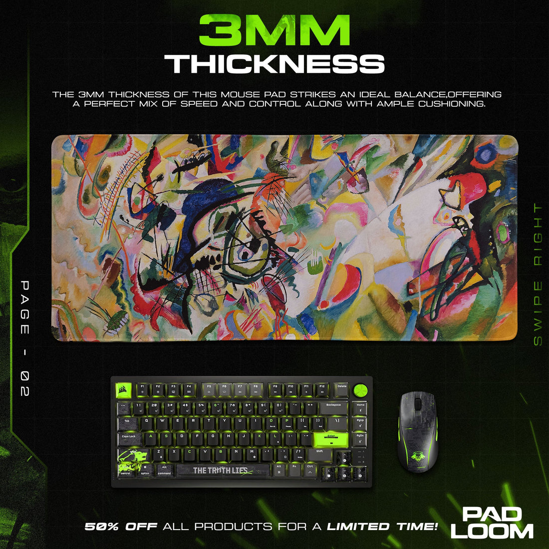 Kandinsky Mouse Pad - Abstract Art Desk Mat Padloom