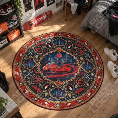 Kaneda Bike Drifting Round Rug - Akira Chair Mat