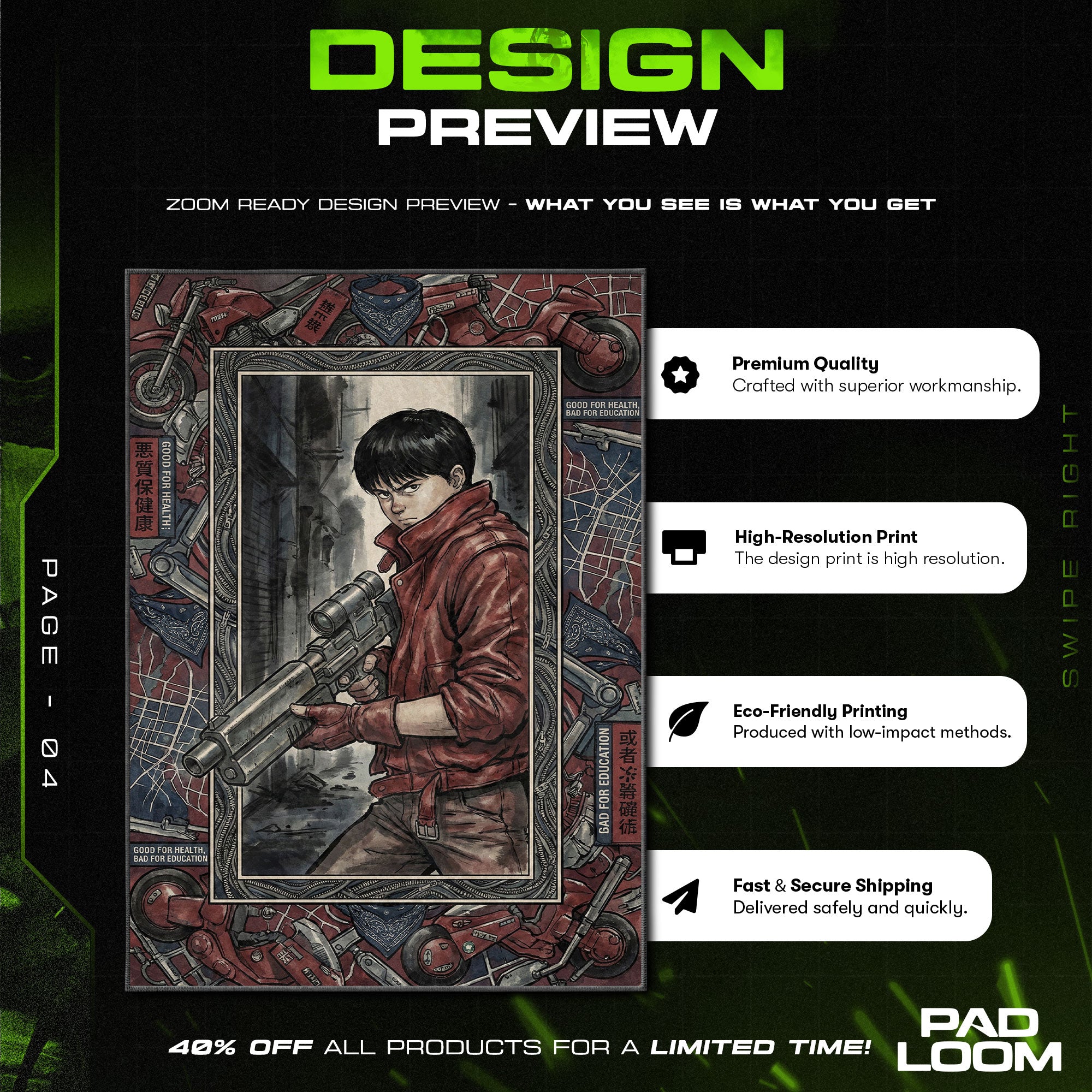 Chair character design printed on rug