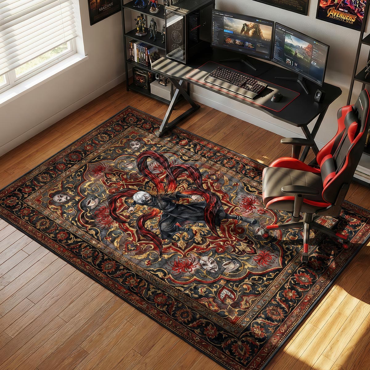 Kaneki Ken Kagune Attack Rug - Tokyo Ghoul Chair Mat
