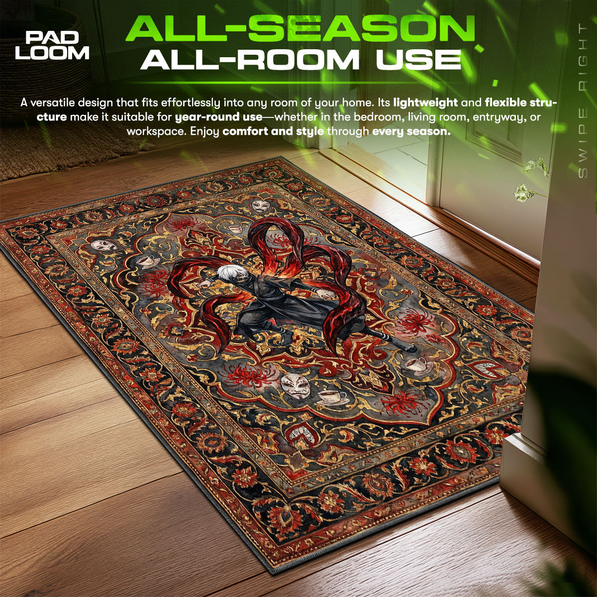 Kaneki Ken Kagune Attack Rug - Tokyo Ghoul Chair Mat
