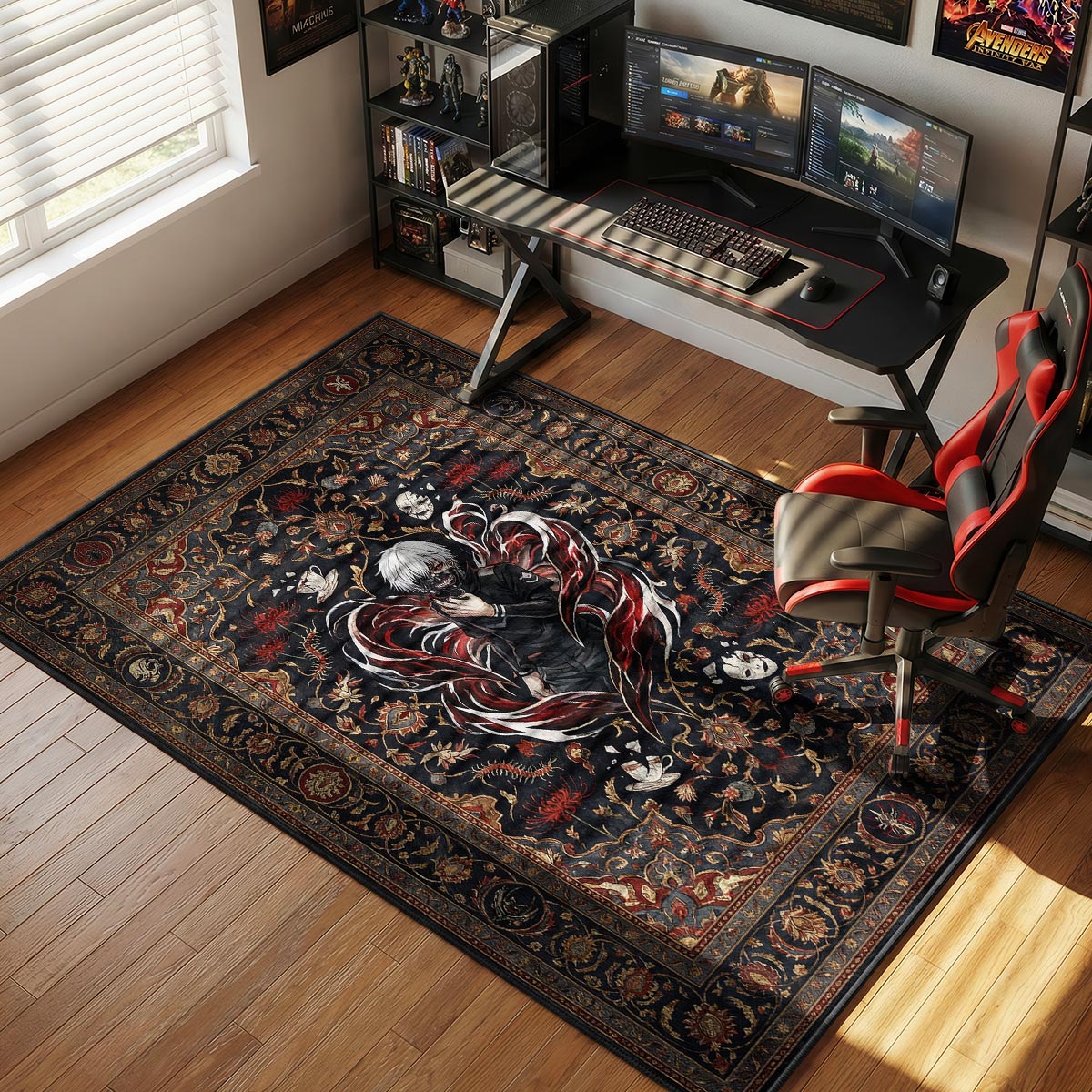 Kaneki Ken Spider Lily Rug - Tokyo Ghoul Chair Mat
