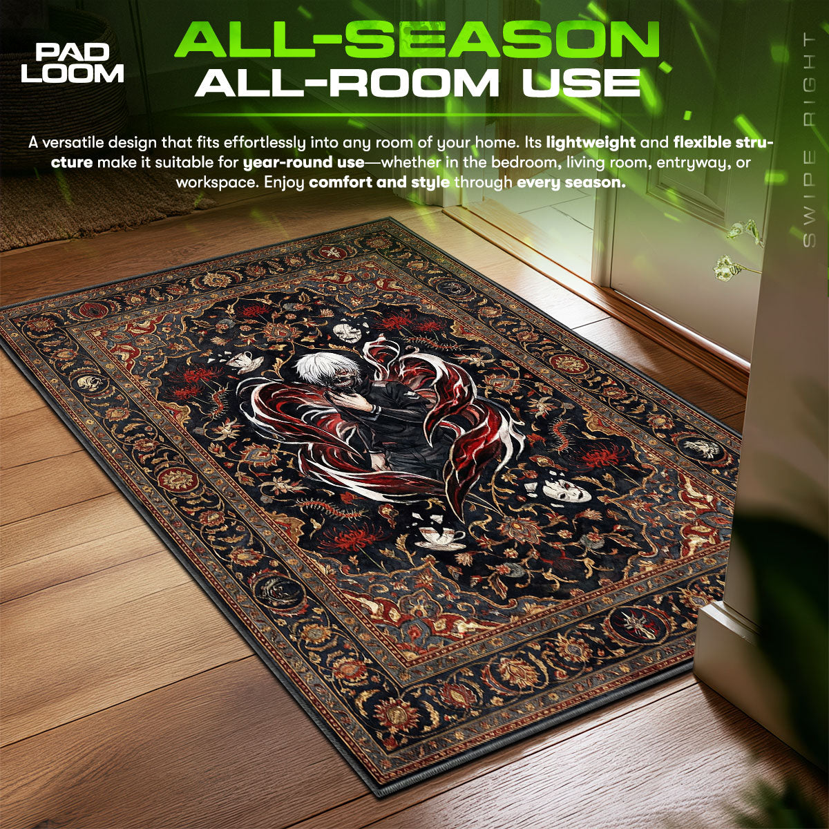 Kaneki Ken Spider Lily Rug - Tokyo Ghoul Chair Mat