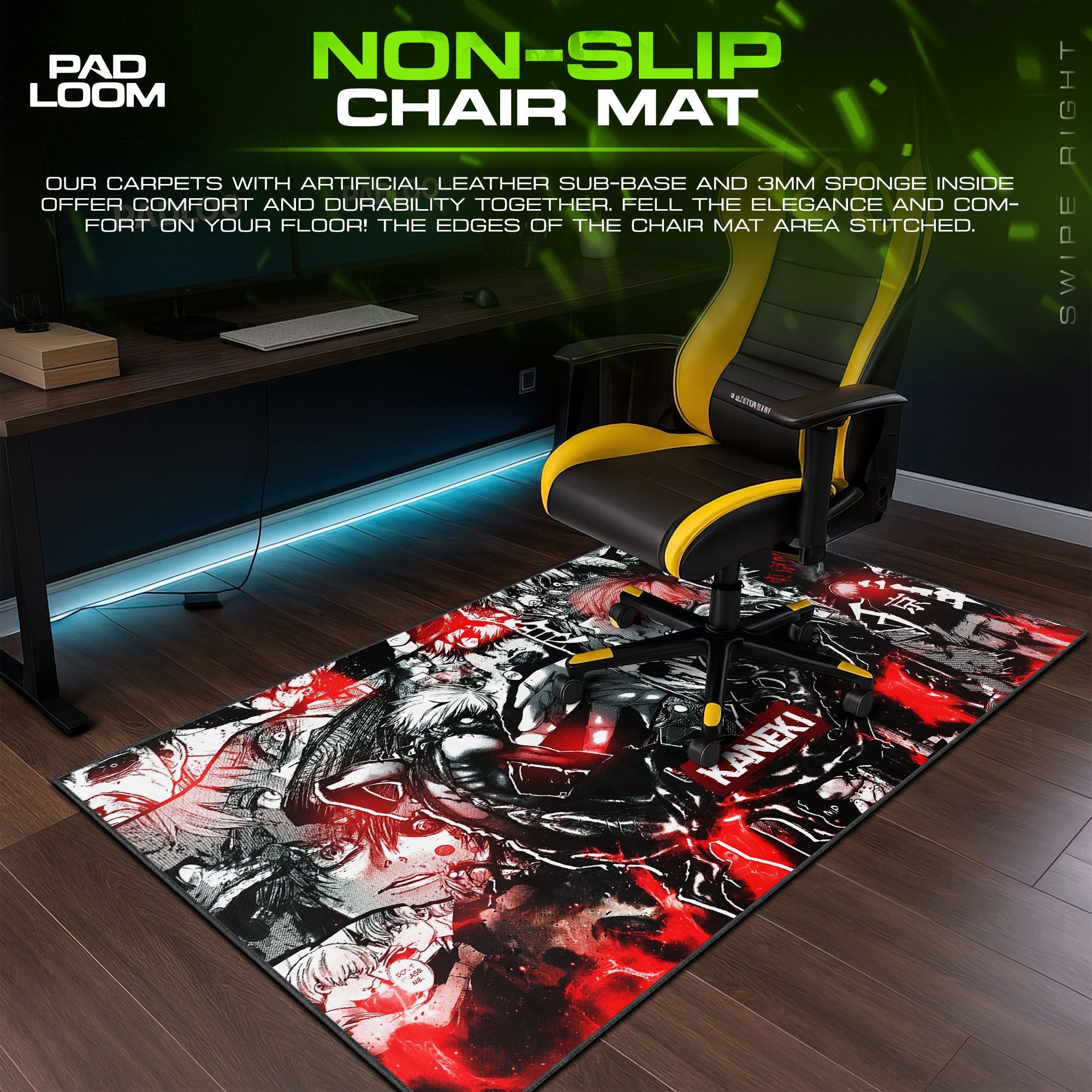 Kaneki Mouse Pad - Blood Reign Anime Desk Mat Padloom